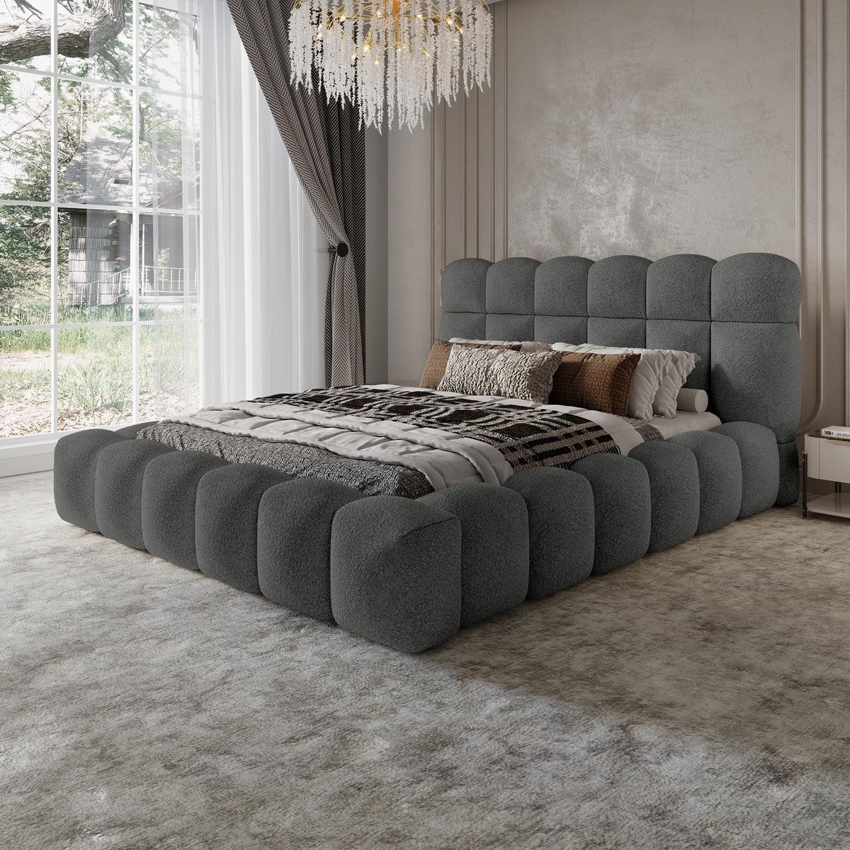 Compleo Polsterbett boucle Designerbett, BUBBL ideale günstig online kaufen
