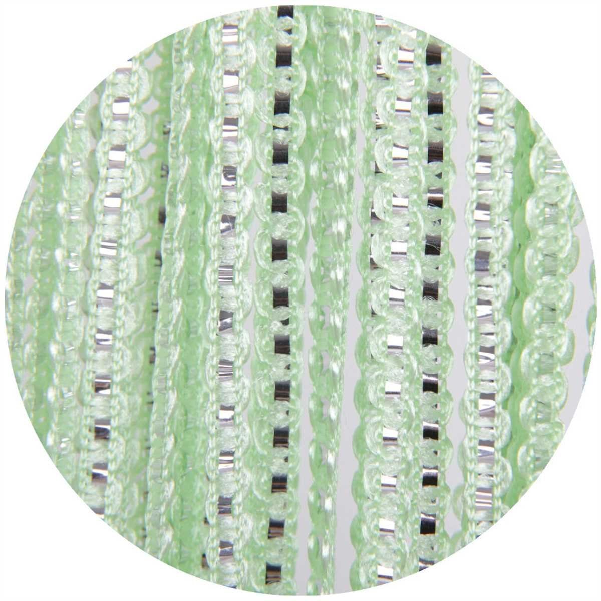 x halbtransparent, modern attraktiv Grün Stangendurchzug, 250cm) Türvorhang, mit Fadengardine 200cm Stangendurchzug x (90 bis Fadenvorhang, 300 Bestlivings, und
