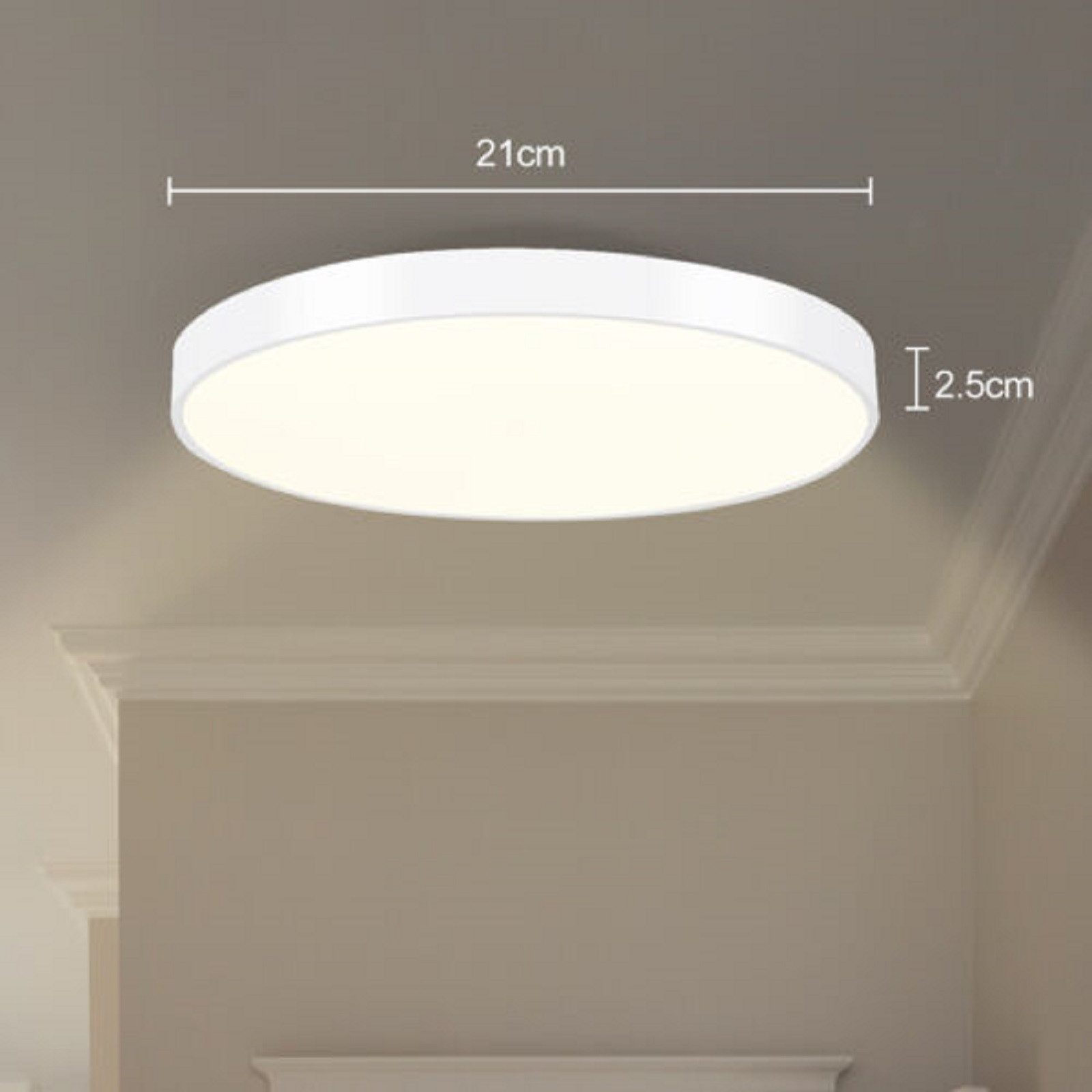 ZMH LED Deckenleuchte Wohnzimmer Ø21cm 12W Deckenlampe Rund für Flur Schlaf günstig online kaufen
