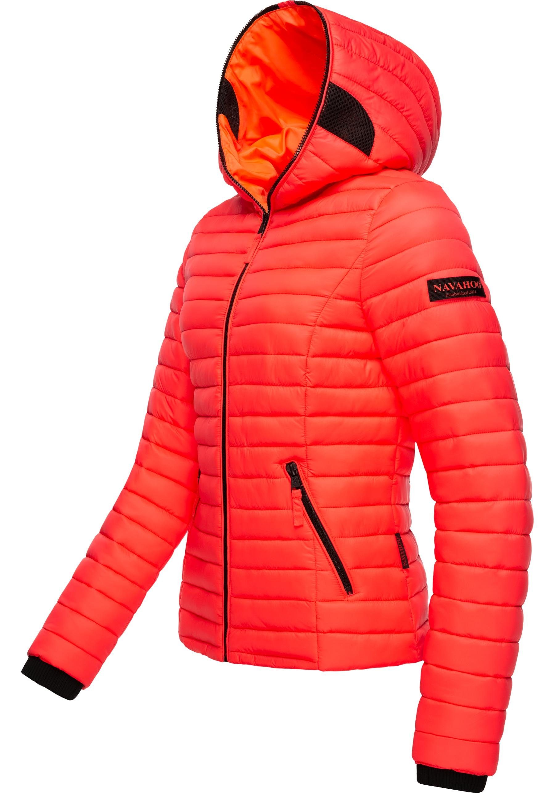 Steppjacke neonorange Navahoo Übergangsjacke leichte Kapuze mit Kimuk