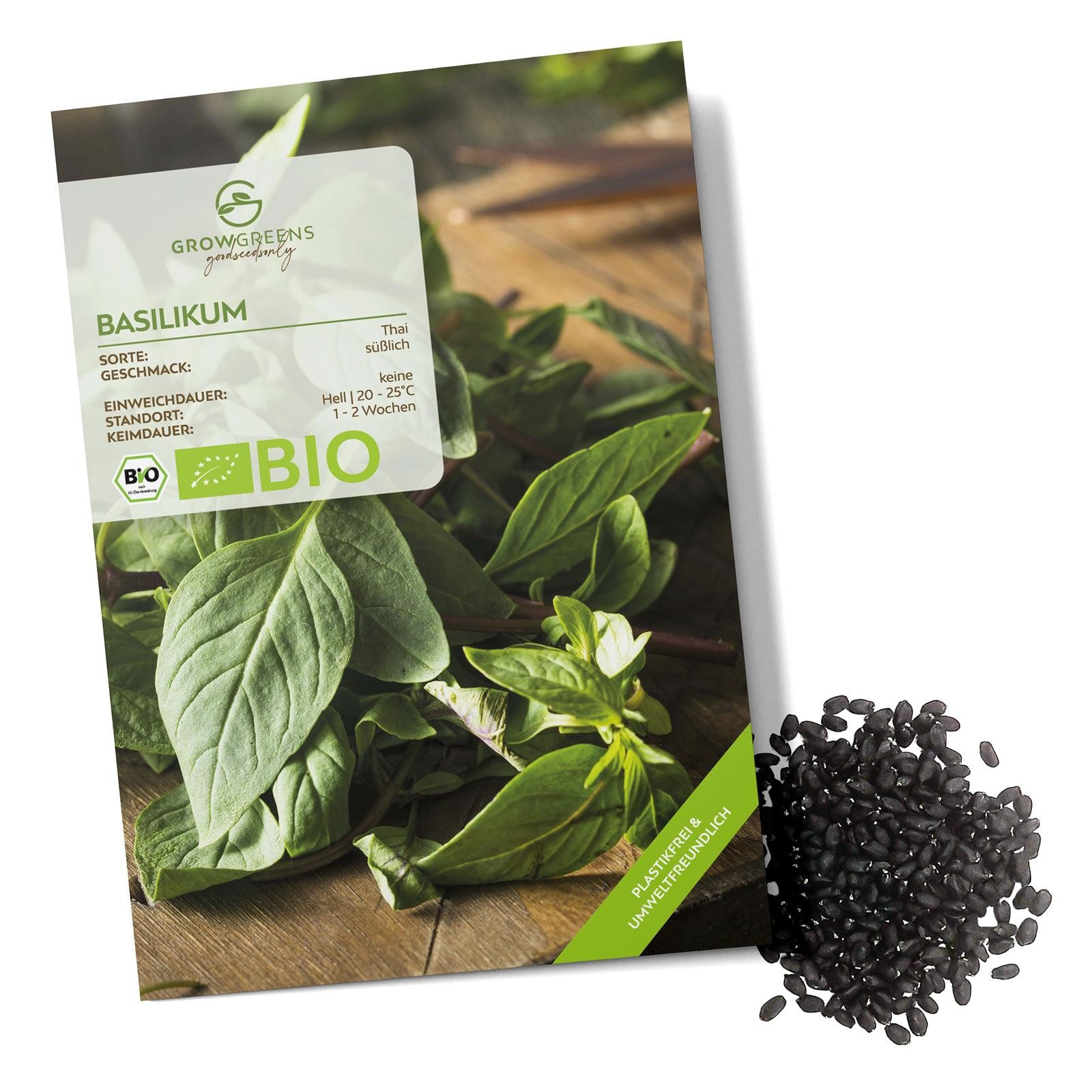 Growgreens Kräutersamen BIO Thai Basilikum Samen - Küchenkräuter Saatgut bi günstig online kaufen