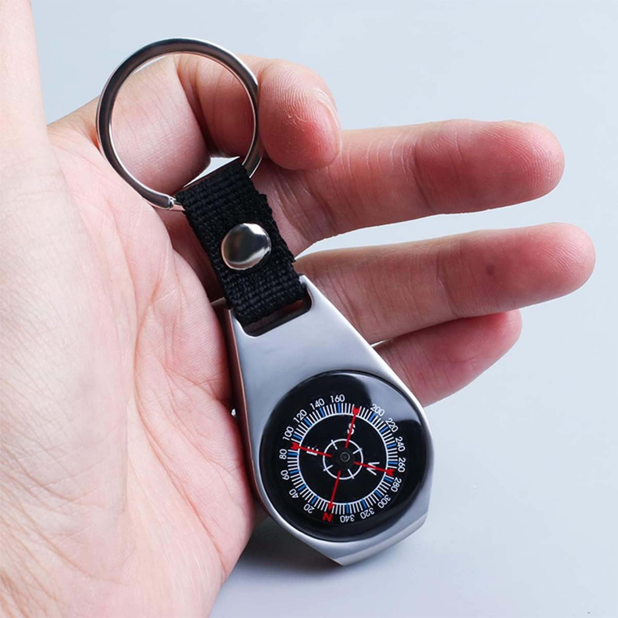 MOPUEA Schlüsselanhänger Schlüsselanhänger Kompass Metall Karabiner robust kompakt Outdoor (Einzelkompass, keine unnötigen Extras, sofort nutzbar, Kompakt am Sc – Bild 5 von 5