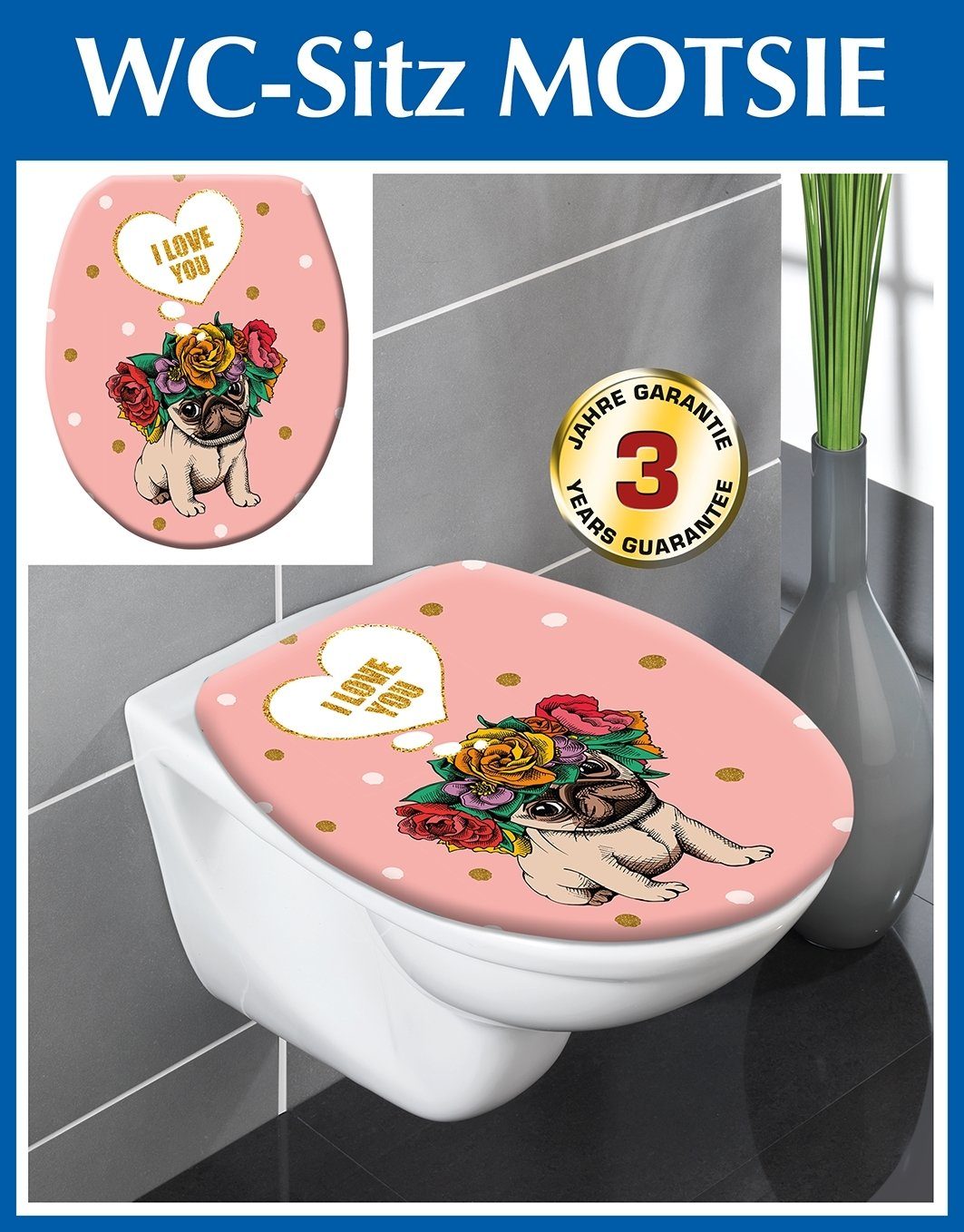 Maximex WC-Sitz WC Sitz Toilettendeckel Toilettensitz Motsie Thermoplast (1 günstig online kaufen