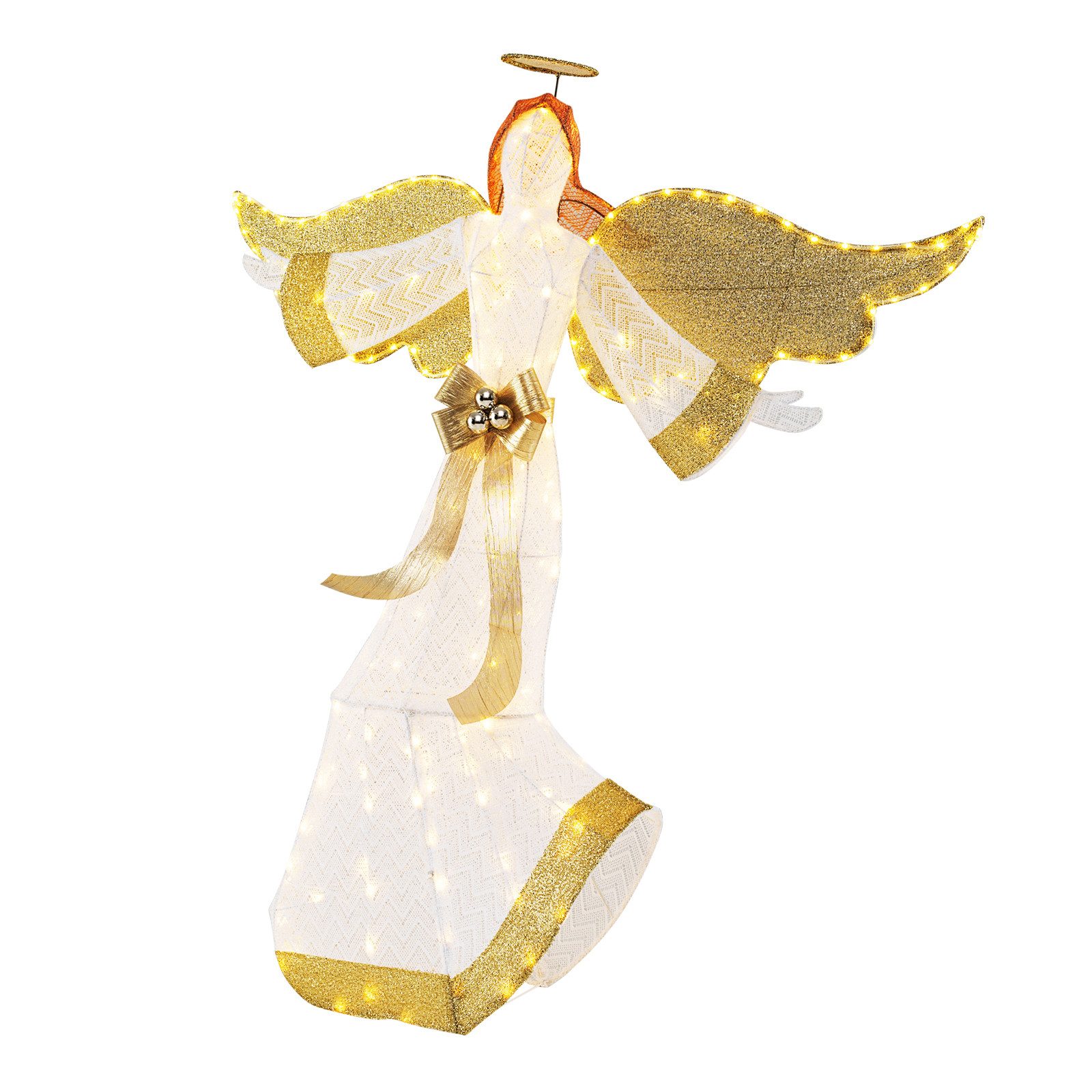 KOMFOTTEU Weihnachtsfigur beleuchteter Weihnachtsengel, mit 180 LED-Lichter günstig online kaufen