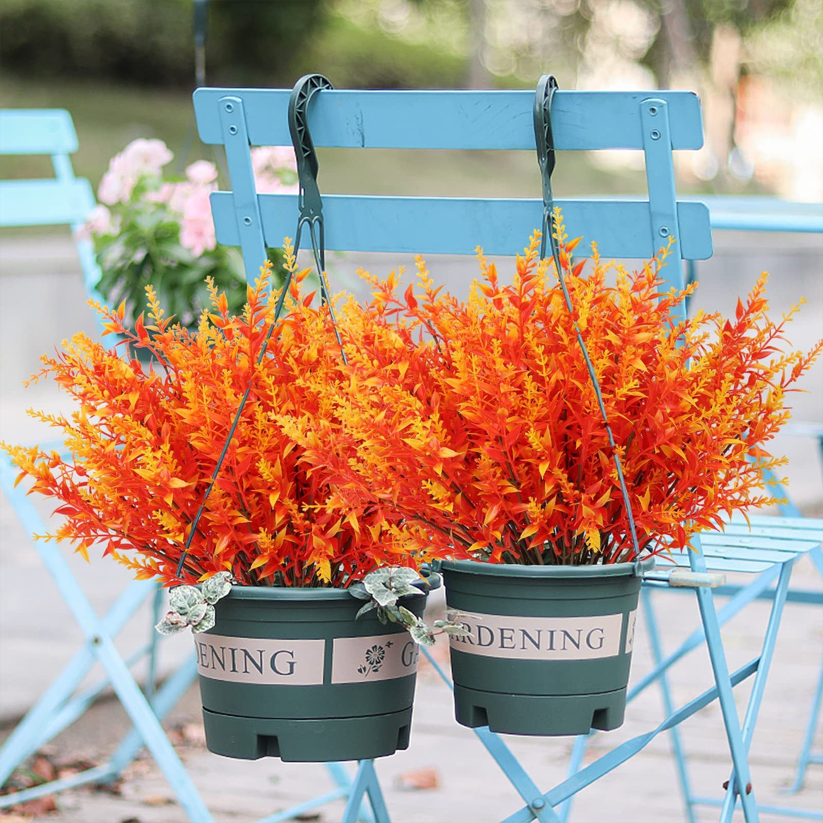 Kunstblumenstrauß 8 Bündel Künstliche Herbstblumen Künstlich Herbststrauß Herbst Deko, Bomiclss, Herbst Balkonpflanzen Herbstzweige für Drinnen Draußen Garten T – Bild 3 von 5