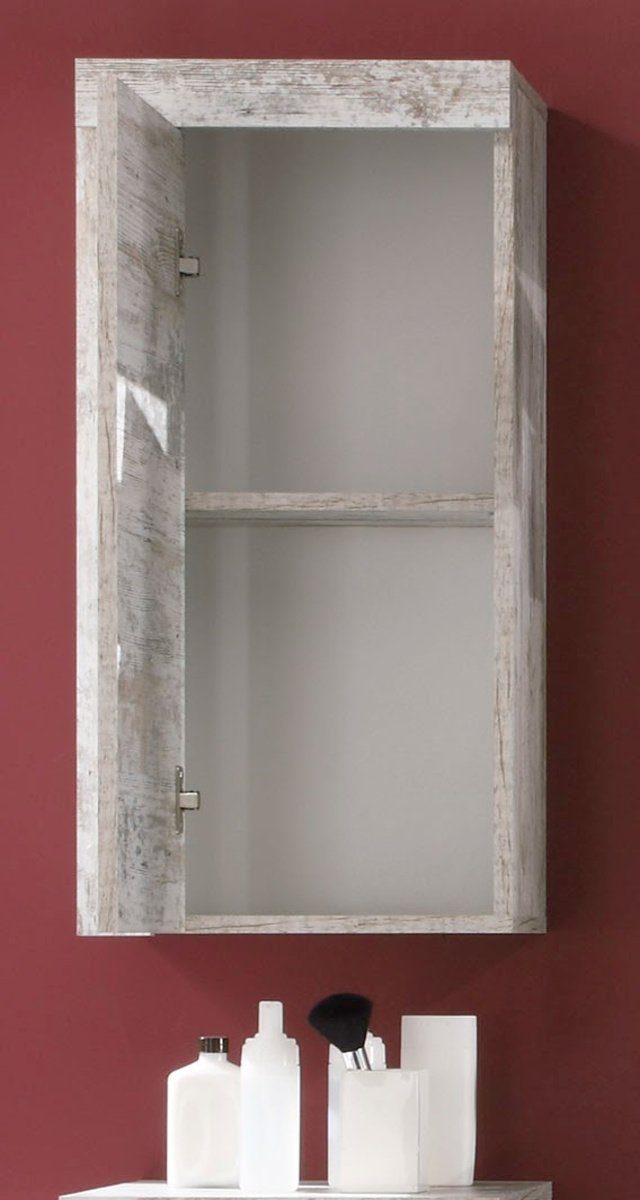 trendteam Hängeschrank Cancun (Badschrank 36x79 cm) Shabby Used Wood Dekor,  Bad Hängeschrank 