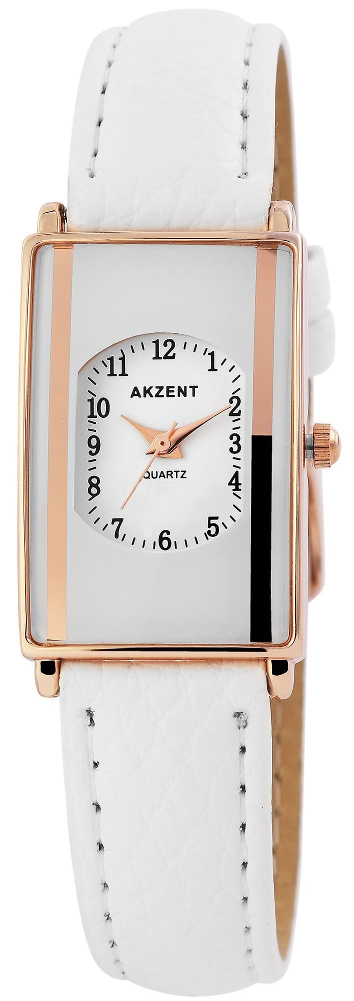AKZENT Quarzuhr SS7342000014 Akzent Damenuhr mit Lederimitationsarmband