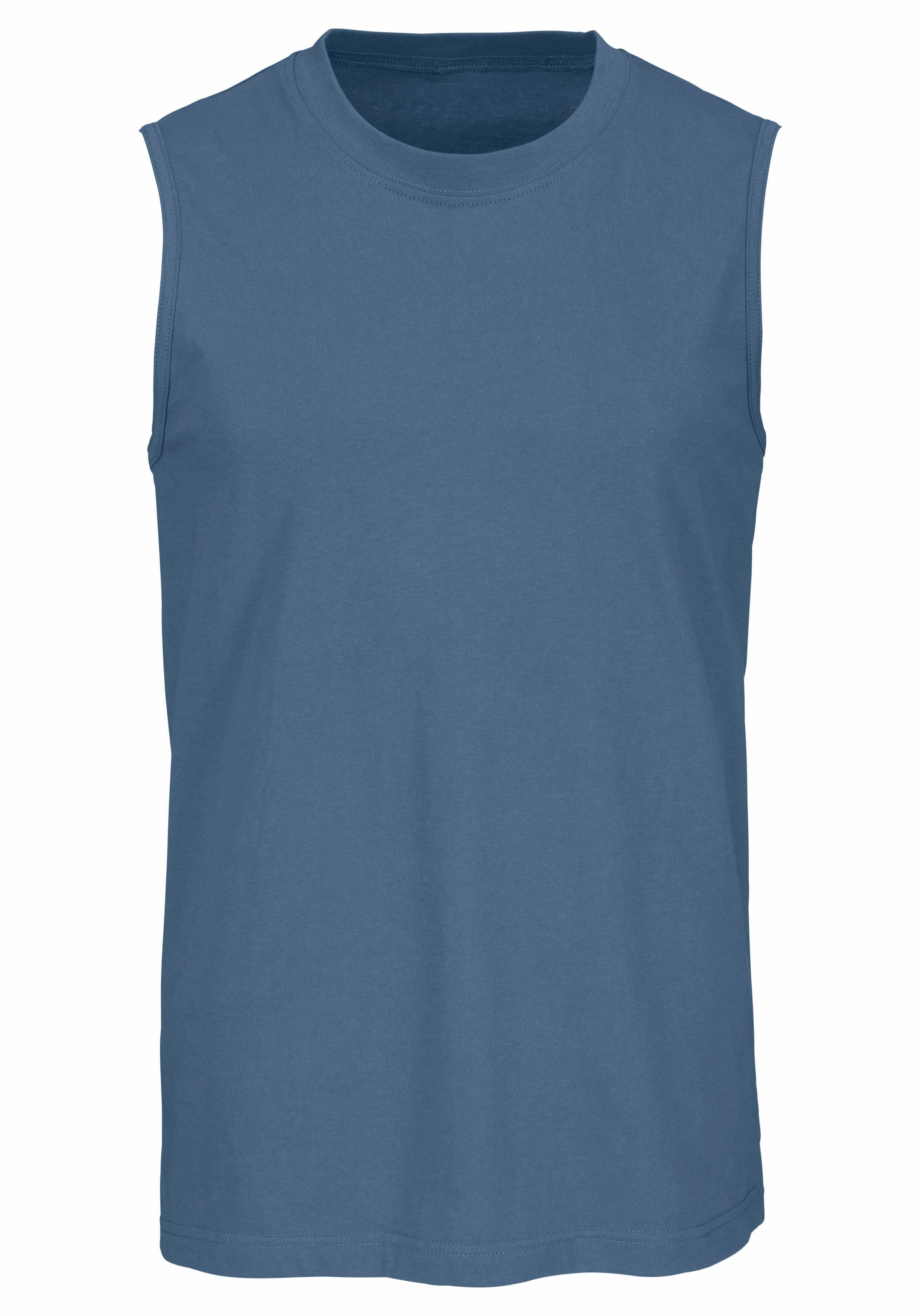 H.I.S Muscleshirt, Unterziehshirt, Unterhemd für Herren (3er-Pack) unifarben, Rundhalsausschnitt, aus Baumwolle
