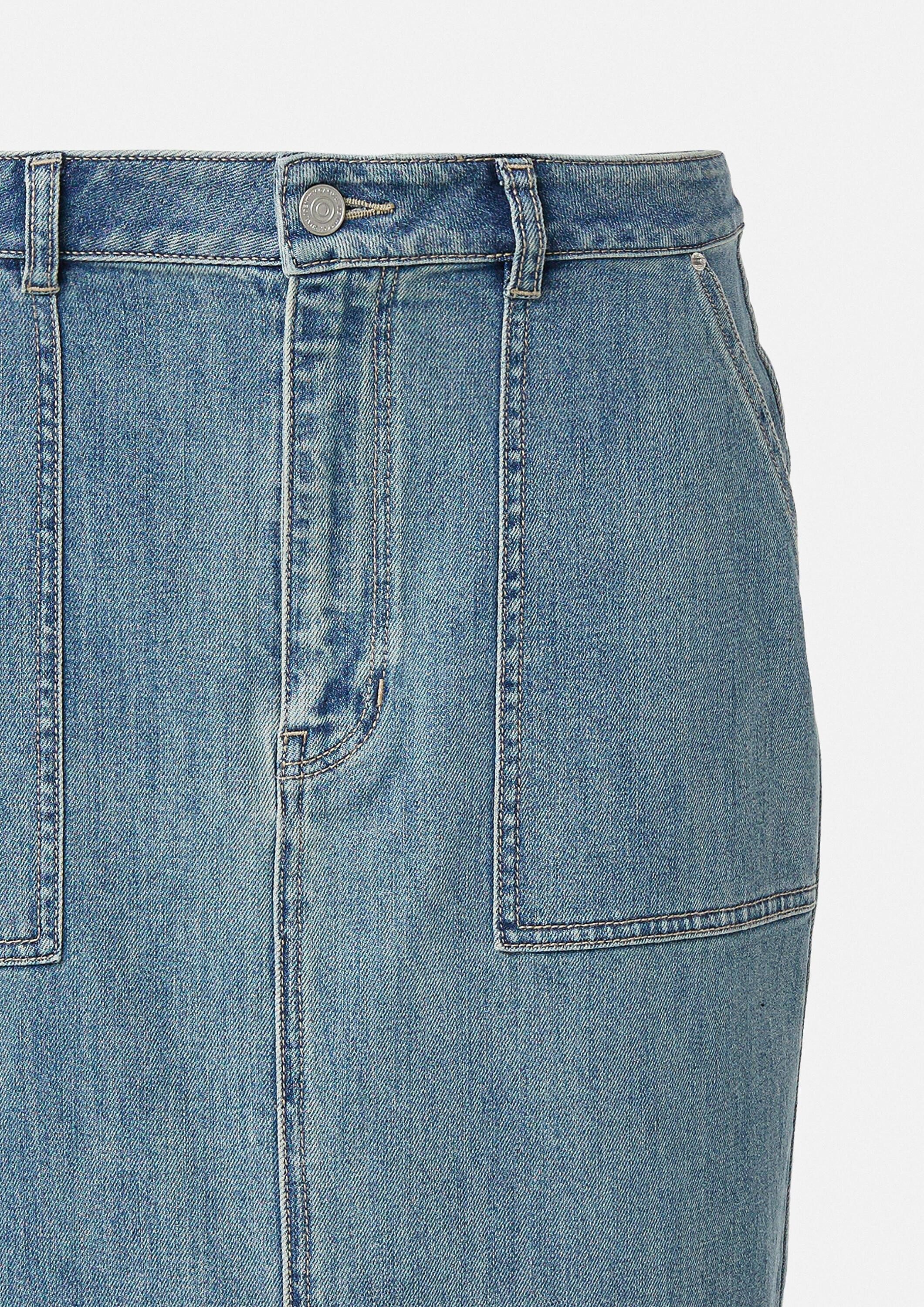 comma Rock Langer Denimrock mit Gehschlitz