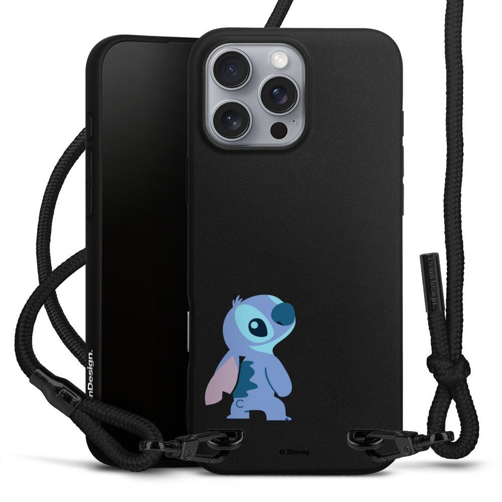 DeinDesign Handyhülle Lilo & Stitch Fanartikel Disney Stitch Smiling, Apple iPhone 16 Pro Max Premium Handykette Hülle mit Band