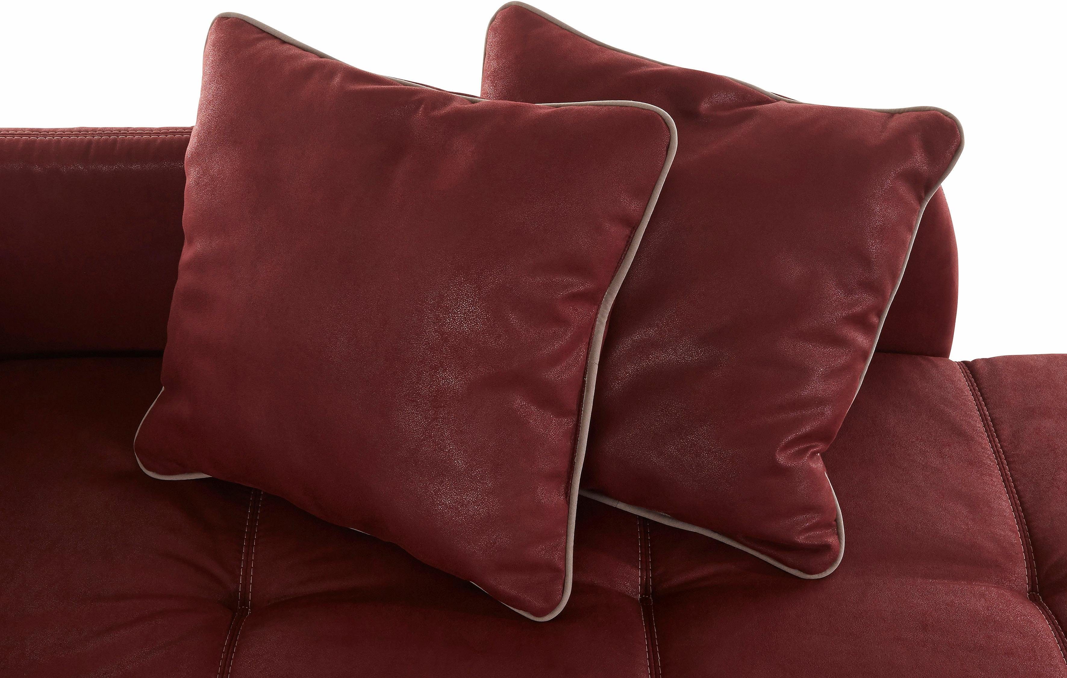 Jockenhöfer Gruppe Schlafsofa rot Tonnentaschenfederkern Bettfunktion und praktische | Roman, rot Stauraum
