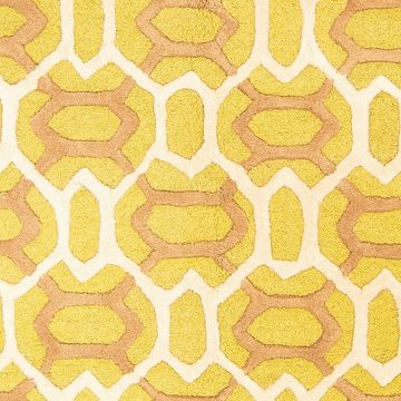 Wollteppich Wollteppich - 260 x 180 cm - gelb, morgenland, rechteckig, Höhe: 10 mm, Wohnzimmer, Einzelstück