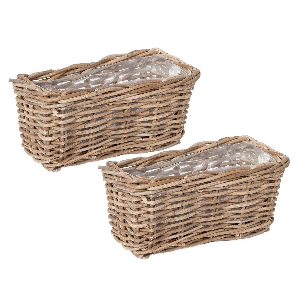 LebensWohnArt Pflanzschale 2tlg. PflanzkorbSet VERONARechteckig ca. L28cm