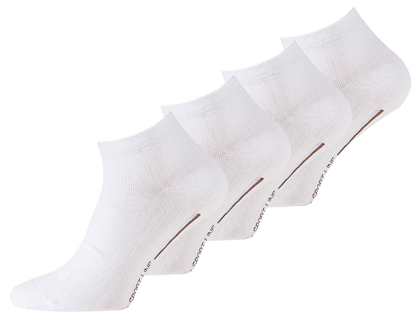 Vincent Creation® Sneakersocken weiß angenehmer (8-Paar) in Baumwollqualität