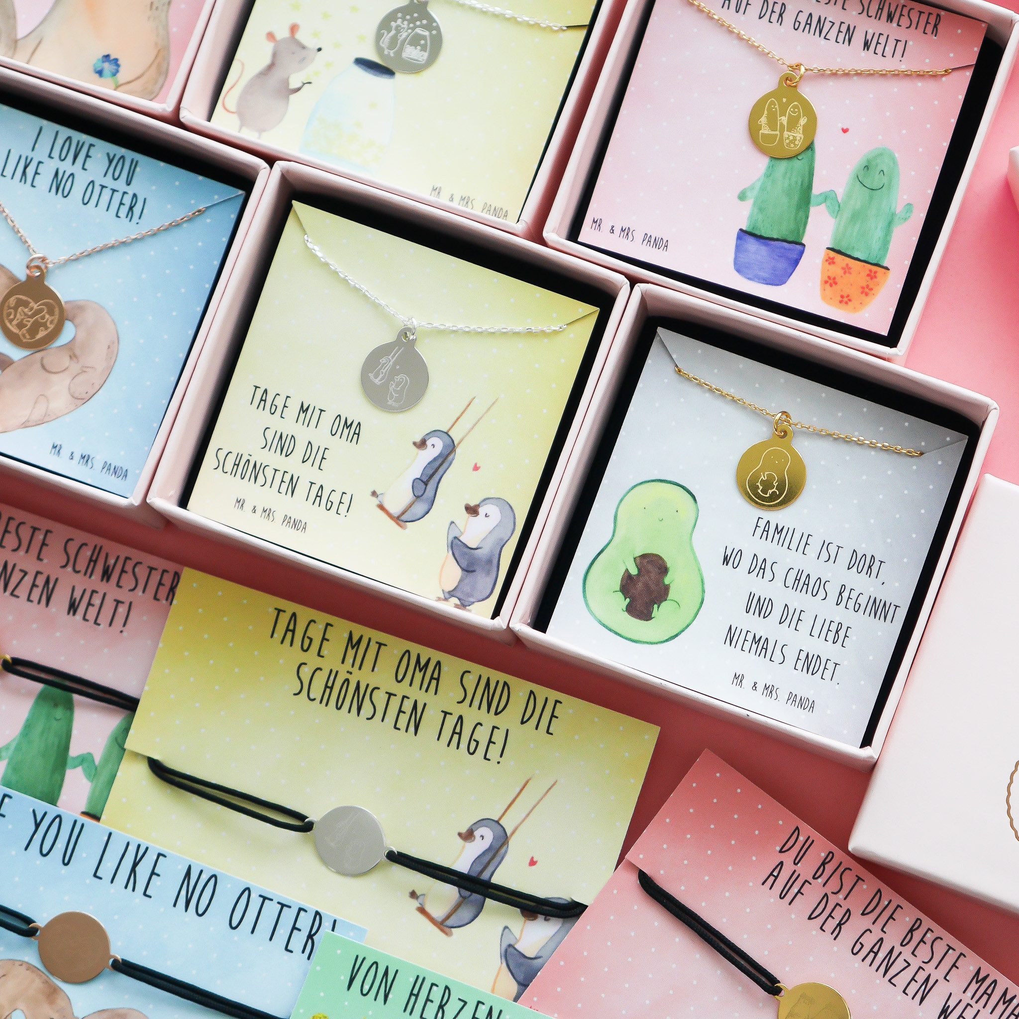 Mr. & Mrs. Panda Armkette Pinguin Oma schaukeln, Armband, Silber, Omi, Freundschaftsarmbänder, (Packung, 1-tlg)