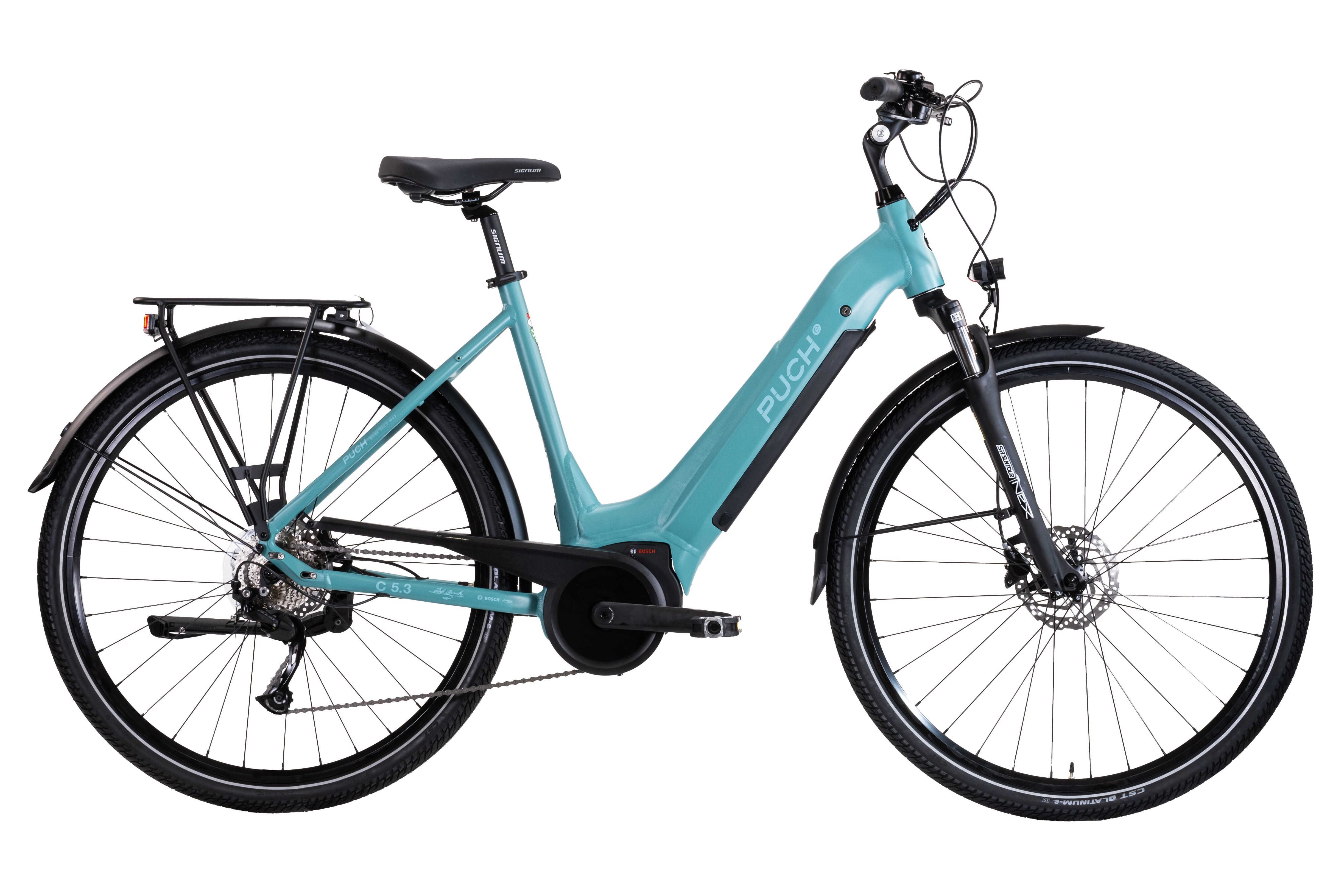 PUCH E-Bike Trekkingrad PUCH C5.3 ALIVIO / BOSCH 500 Wh 28" grün 9-Gänge, 9 Gang Shimano Alivio RDM3100 Schaltwerk, Kettenschaltung, Mittelmotor, 500 Wh, BOSCH PERFORMANCE LINE 36 V/250 W, Mittelmotor
