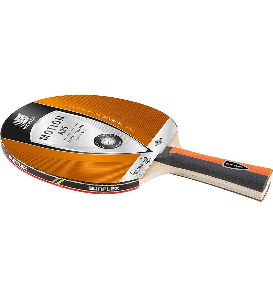 Sunflex Tischtennisschläger Motion A25 - mit 1,0mm Schwamm und Samurai Belag, ITTF zugelassen
