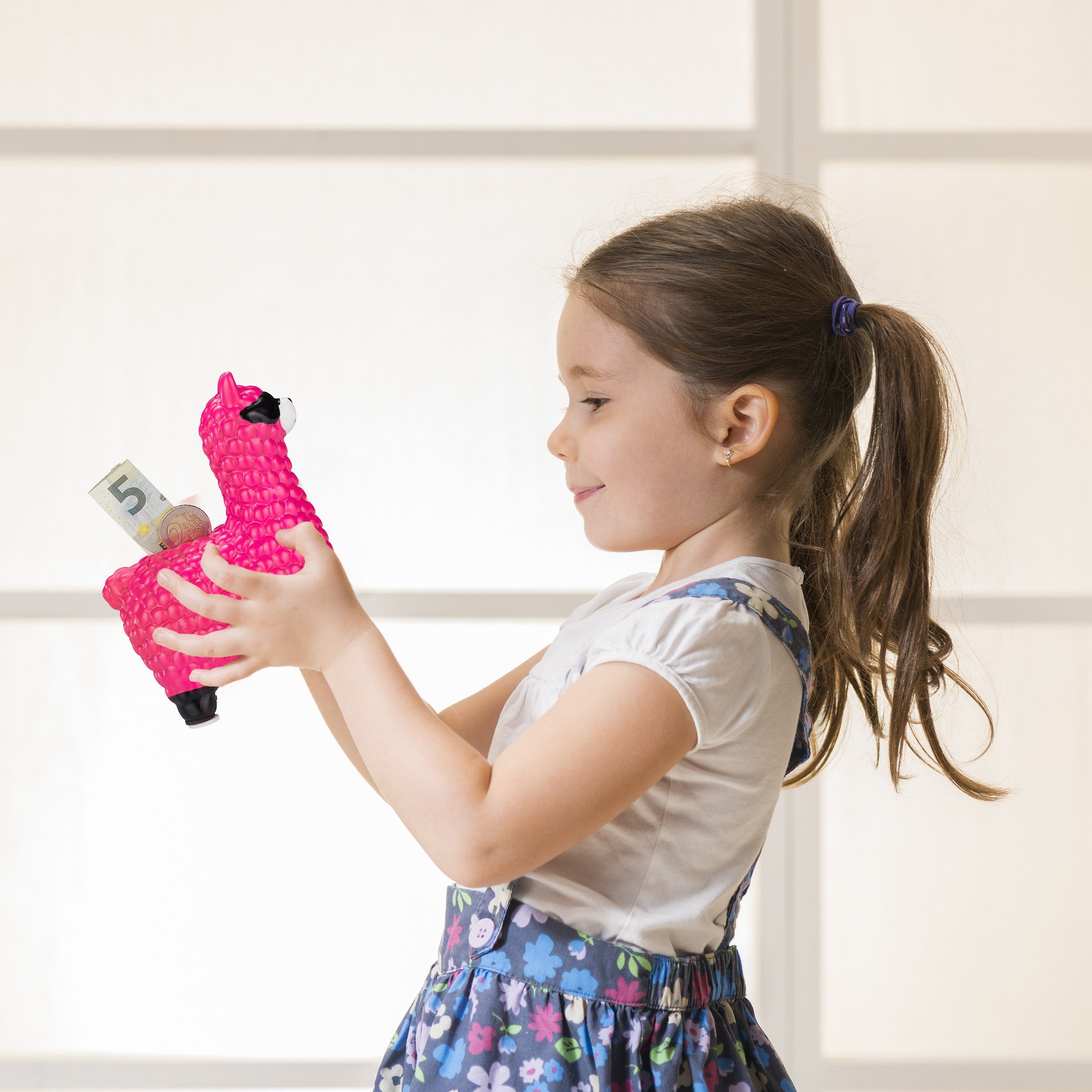 relaxdays Spardose Lama Spardose mit Sonnenbrille, Pink günstig online kaufen