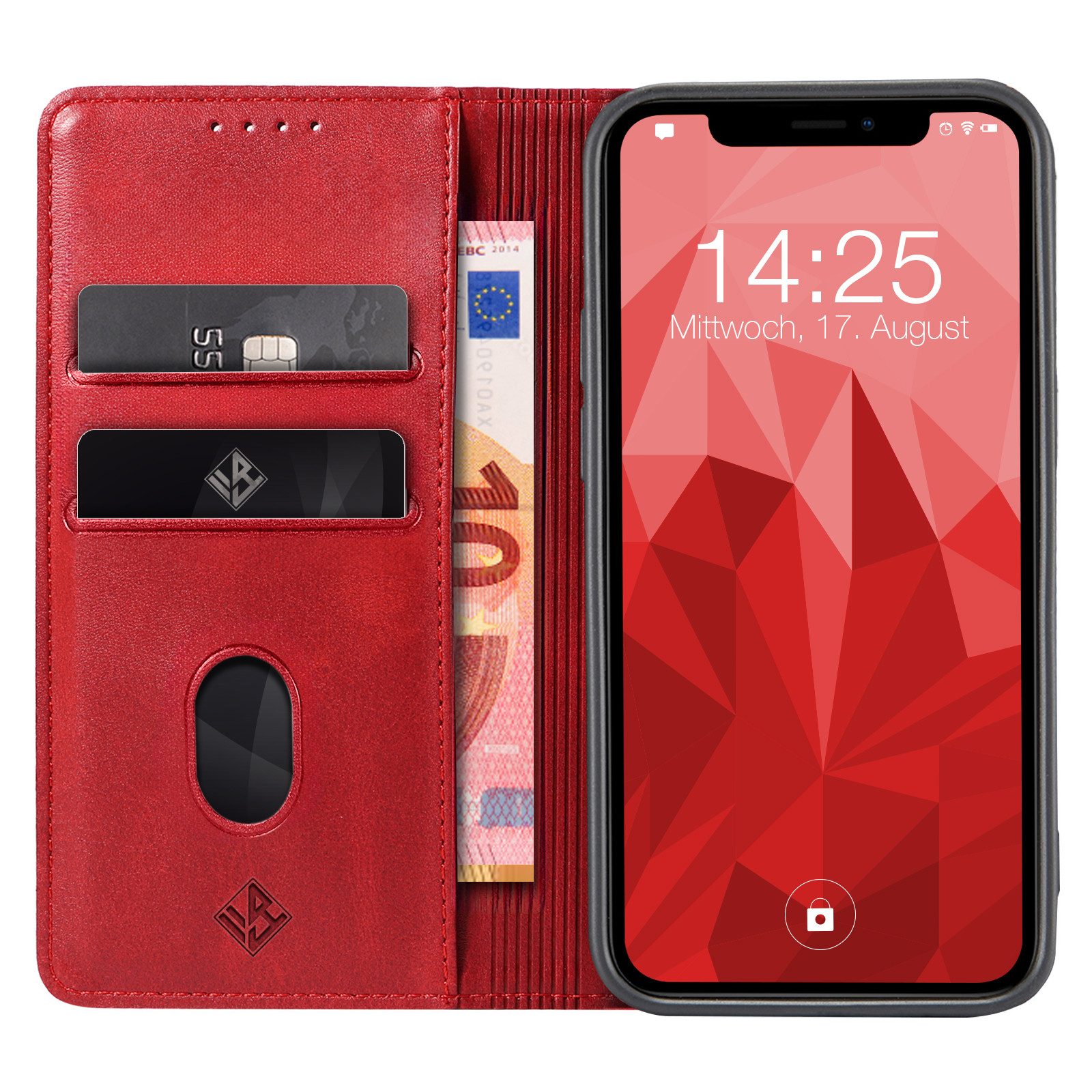 Tec-Expert Handyhülle Tasche Hülle für Apple iPhone 11 6.1 Zoll, 6.1", Cover Klapphülle Case mit Kartenfach Fliphülle aufstellbar