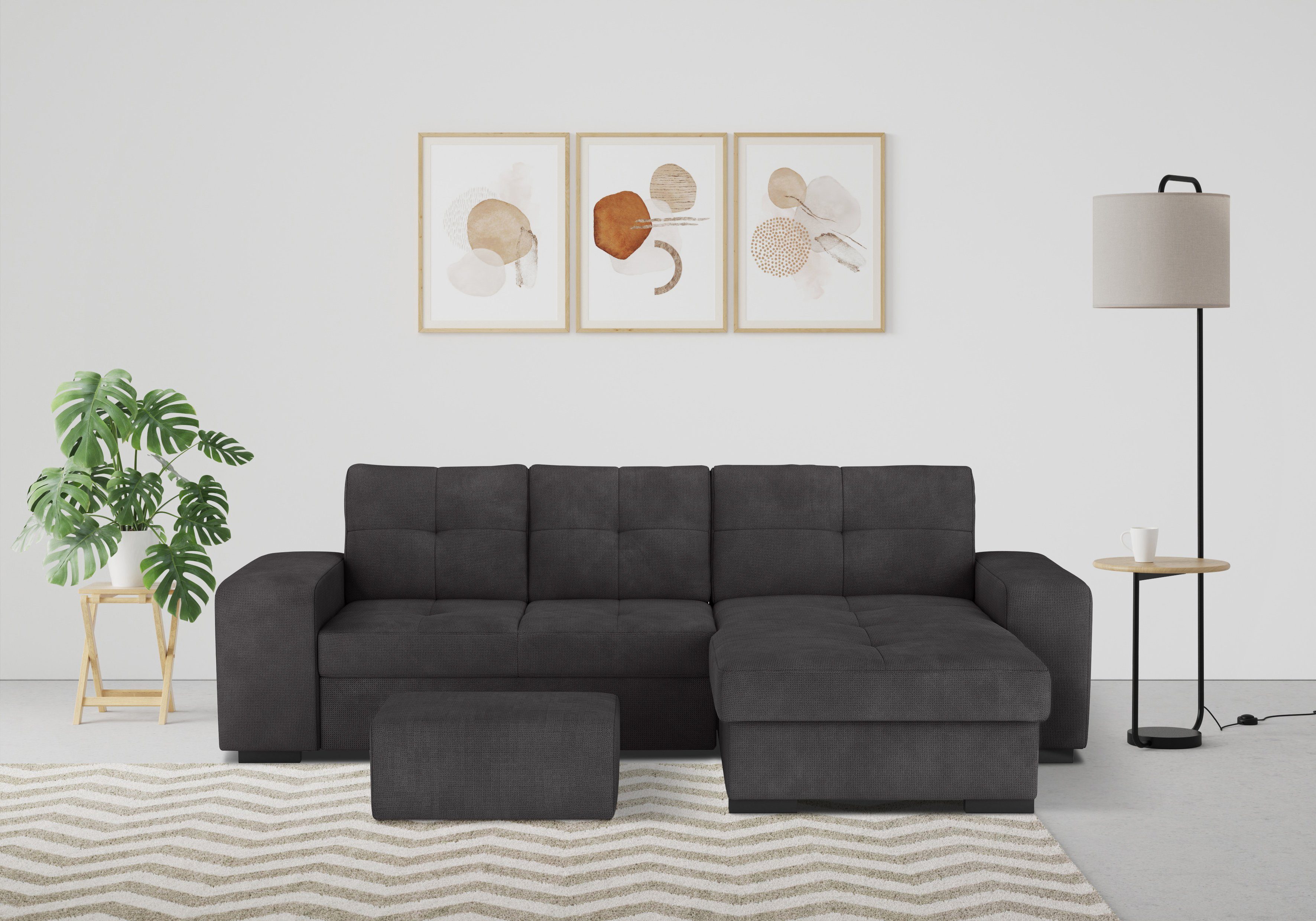 COTTA Ecksofa Mattina L-Form, mit Hocker, günstig online kaufen