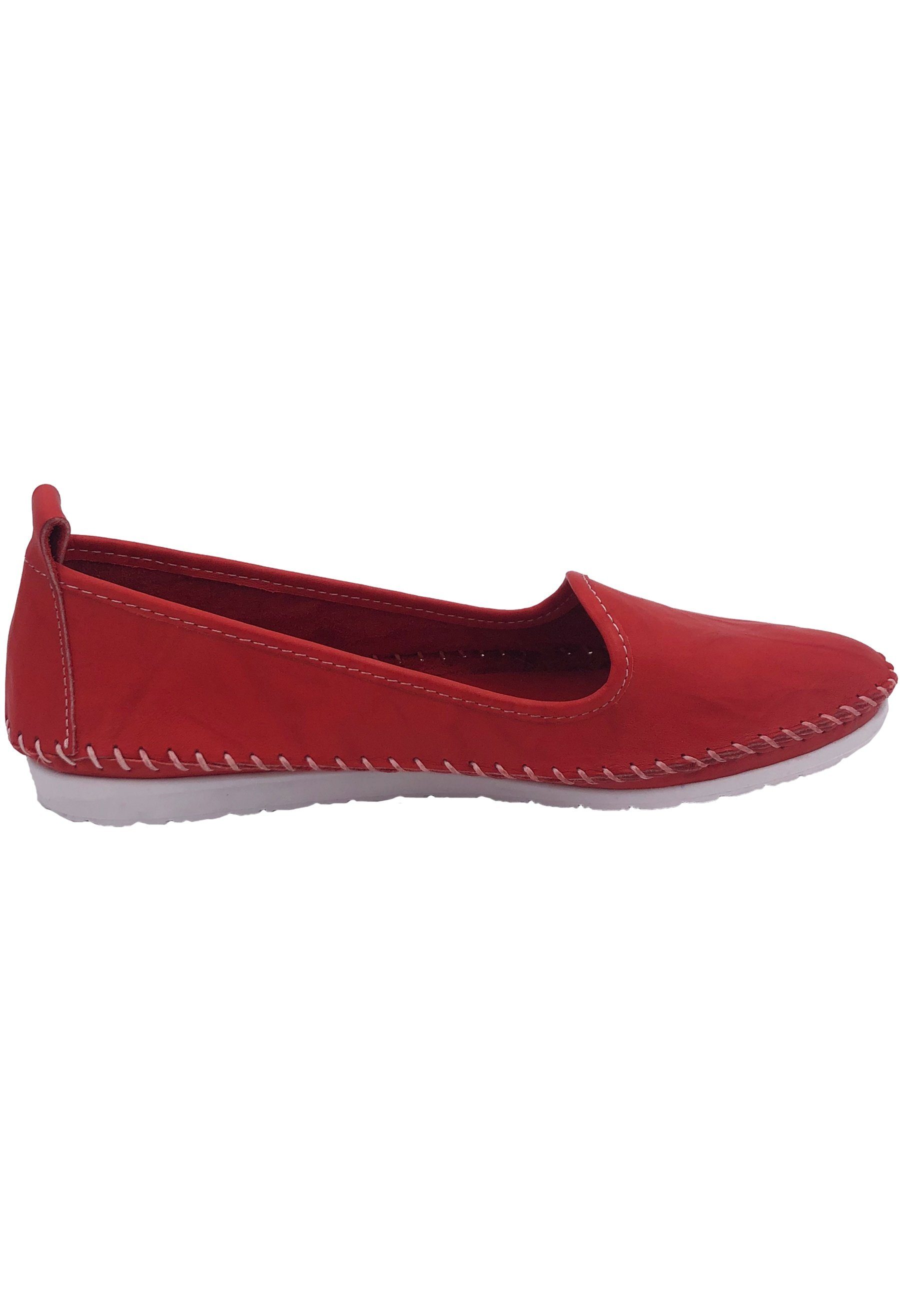 Leder Rot Damen Conti Slipper Andrea