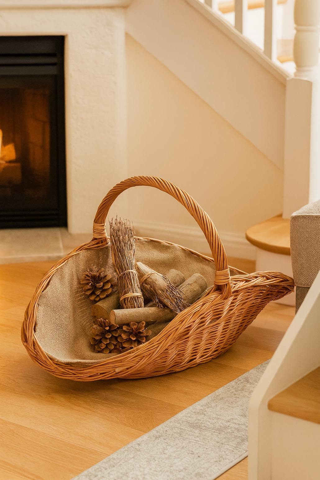 Kobolo Kaminholzkorb Holztrage oval aus gekochter günstig online kaufen