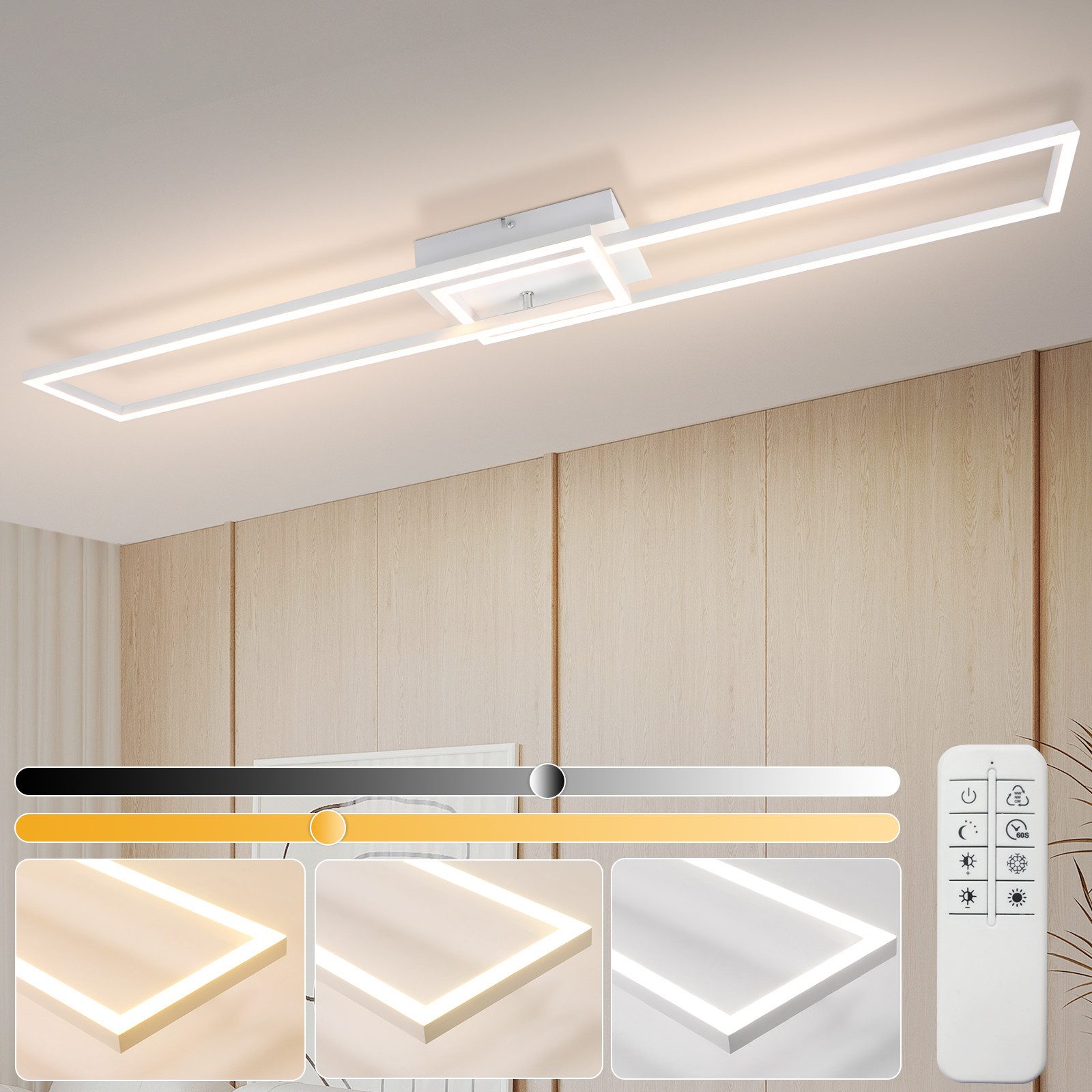 Nettlife LED Deckenleuchte Wohnzimmer Holz Dimmbar günstig online kaufen