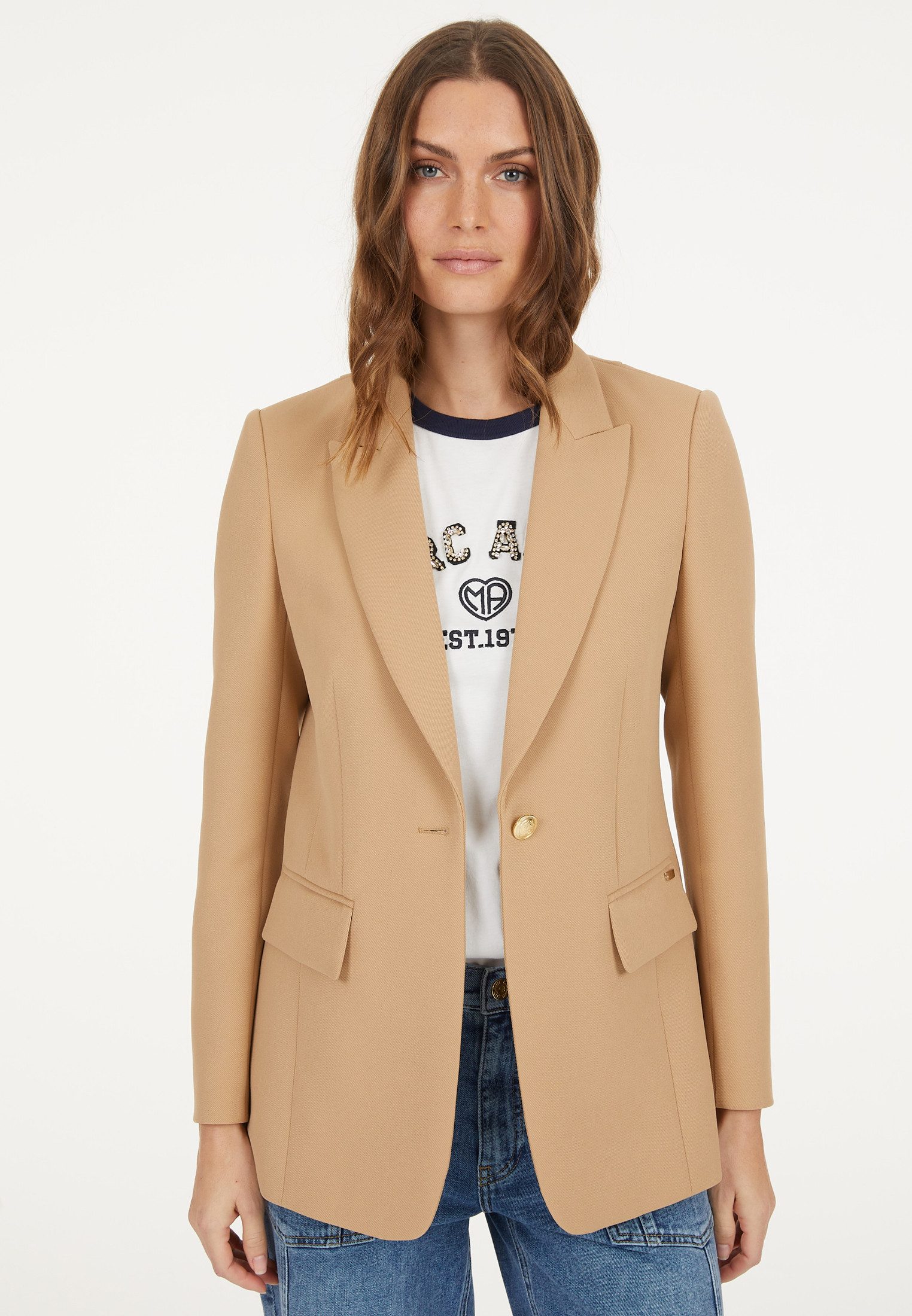 MARC AUREL Longblazer aus elatischem Twill günstig online kaufen