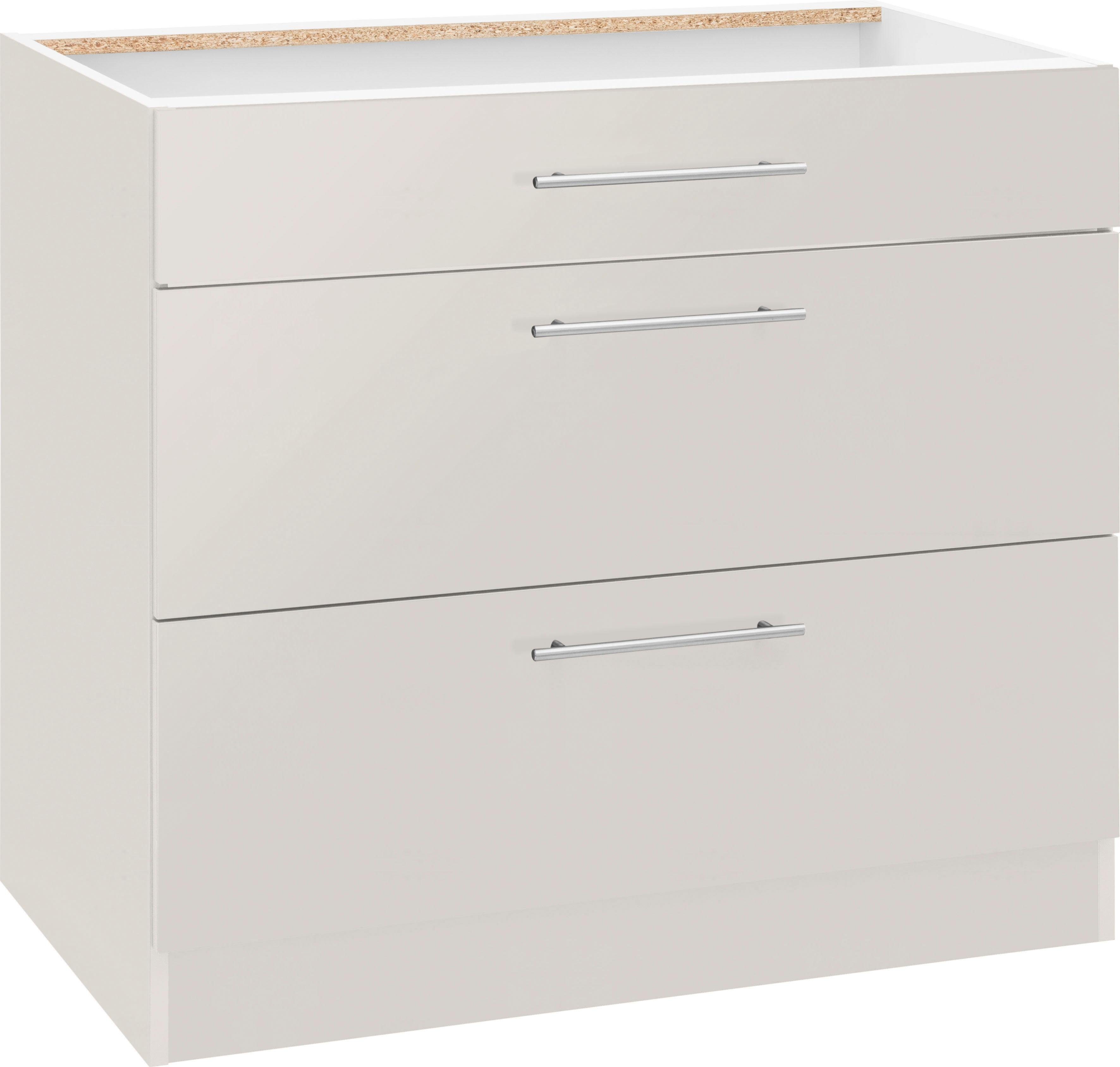 wiho Küchen Unterschrank Cali 90 cm breit, mit 2 großen Auszügen ohne Arbeitsplatte – Bild 2 von 5