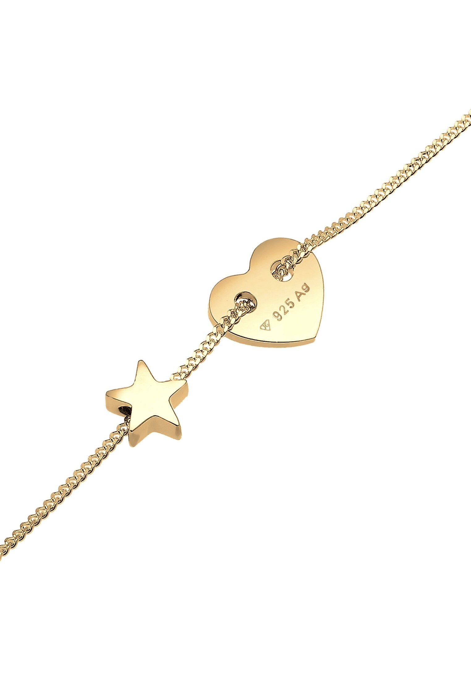 Gold Elli Herz 925 Symbol Herz Filigran Astro Sterne Silber, Armband