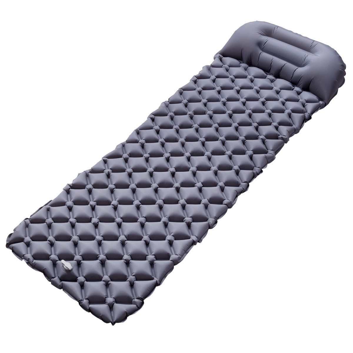 Isomatte Campingmatte mit Luftpumpe 190x58x5cm Matte Grau