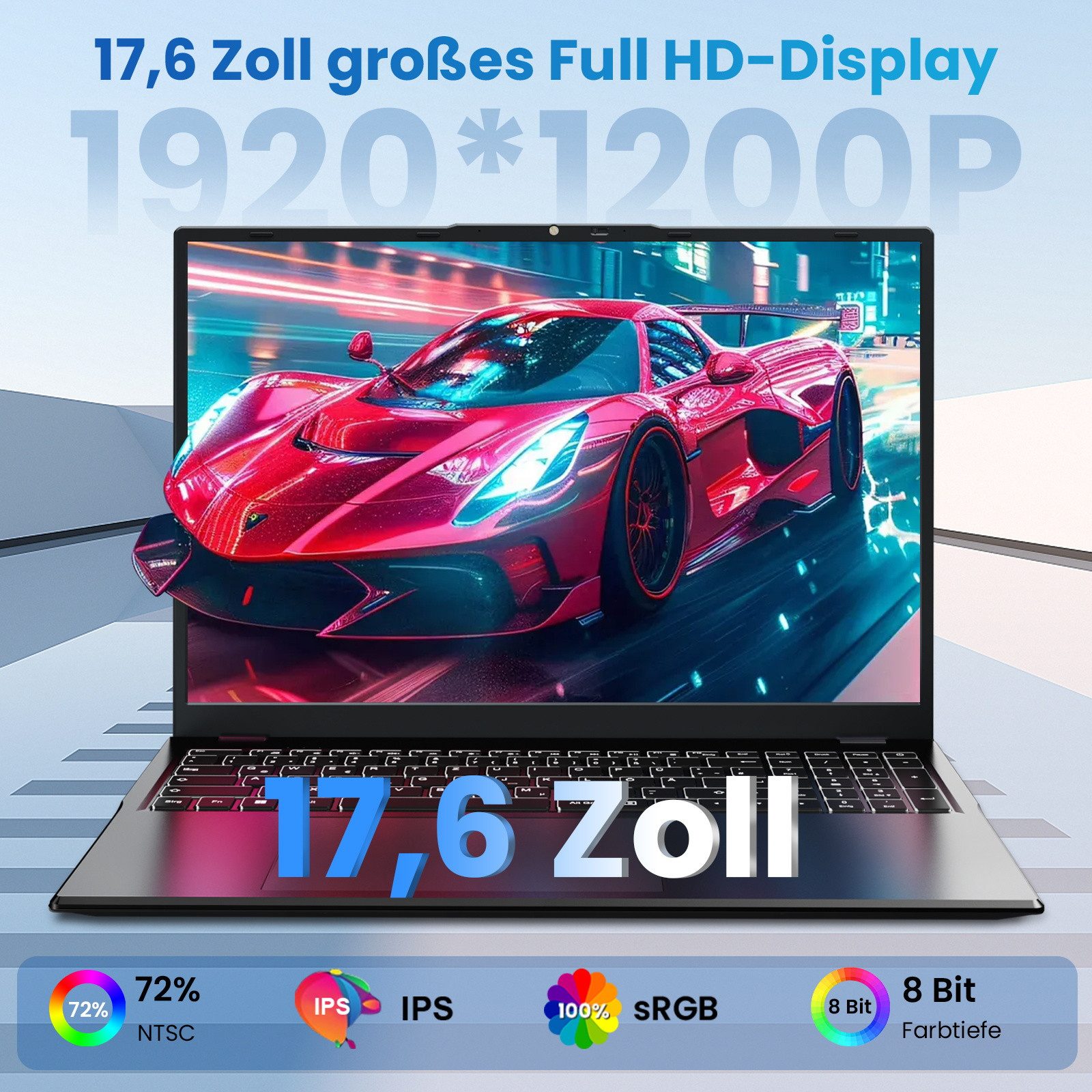 Jumper 17.6" Laptop, Intel N95 16GB RAM 640GB SSD, Windows 11, 100% sRGB FHD Notebook (Windows 11, Alder Lake N95, 16 GB, 16 GB HDD, 640 GB SSD, Intel UHD Graphics)