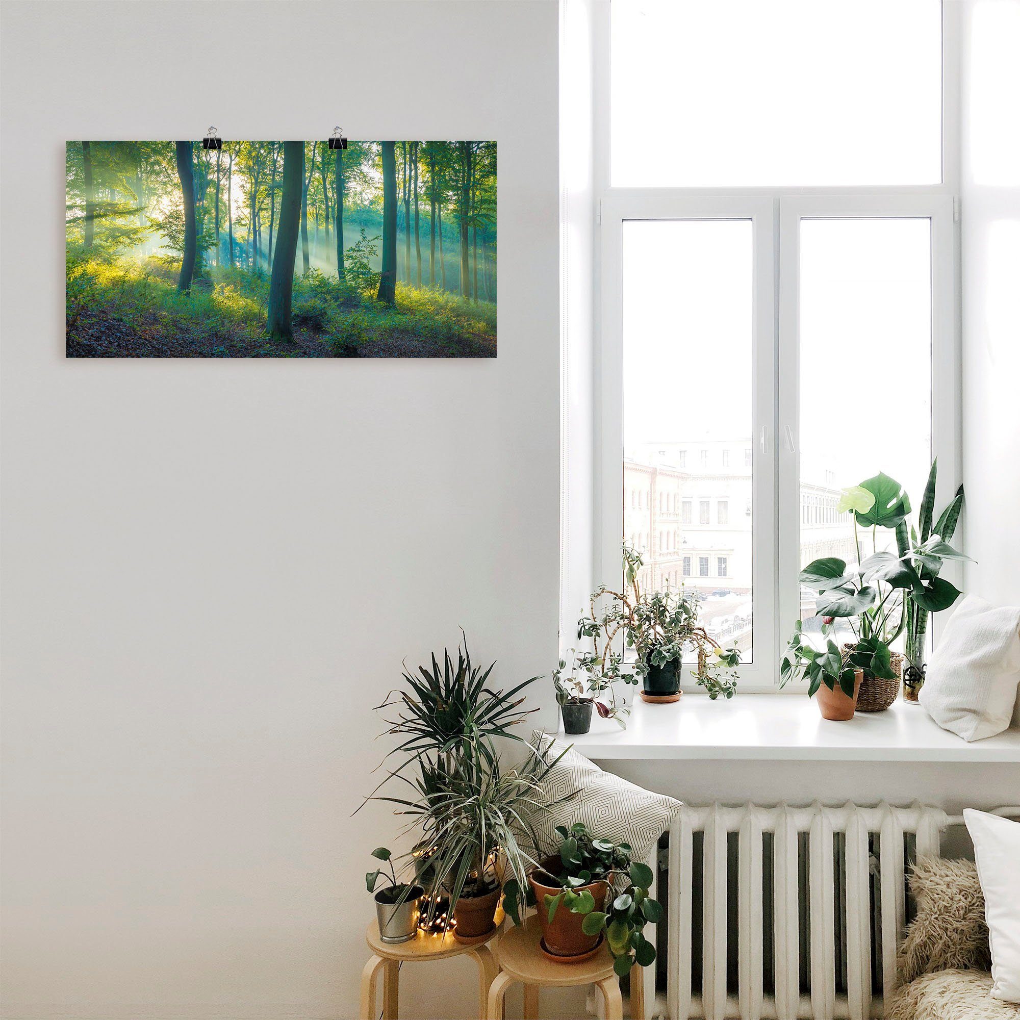 Artland Wandbild Wald Panorama, Waldbilder (1 versch. Größen Wandaufkleber St), oder Poster in Alubild, als Leinwandbild