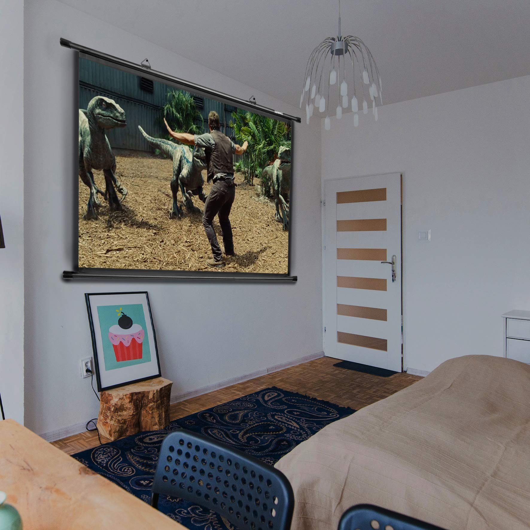 Duronic Leinwand, BPS70 Leinwand, 4:3 Hängeleinwand 70" Zoll 142 x 107 cm