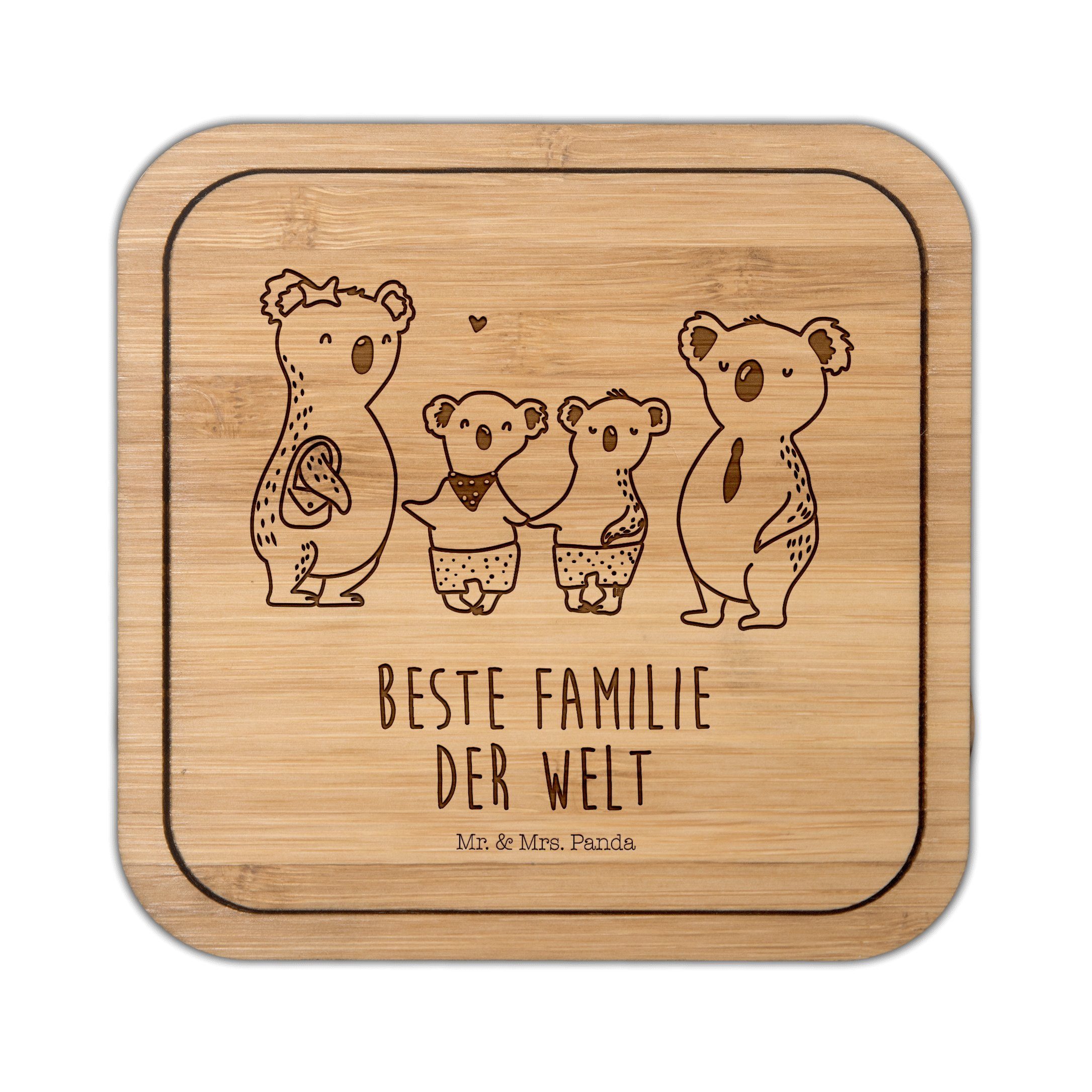 - Geschenk, Panda Familie Schweste, Transparent Koala Koalabär, Getränkeuntersetzer - & 1-tlg. Mama, Mr. Mrs. zwei
