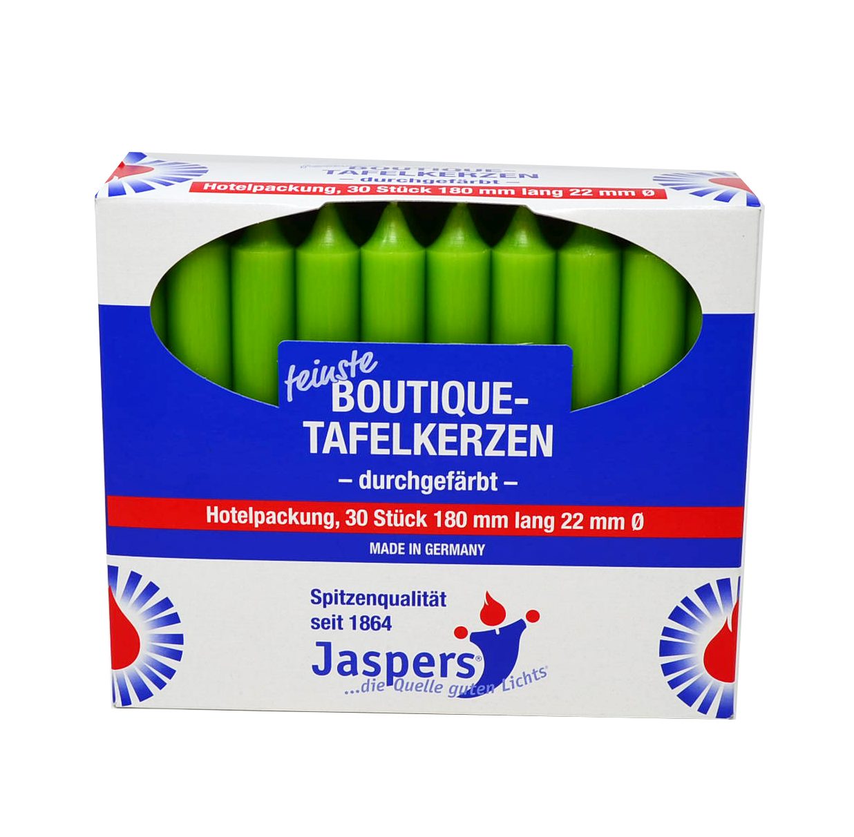 Jaspers Kerzen Tafelkerze Boutique-Kerzen Hotelpackung kiwi günstig online kaufen