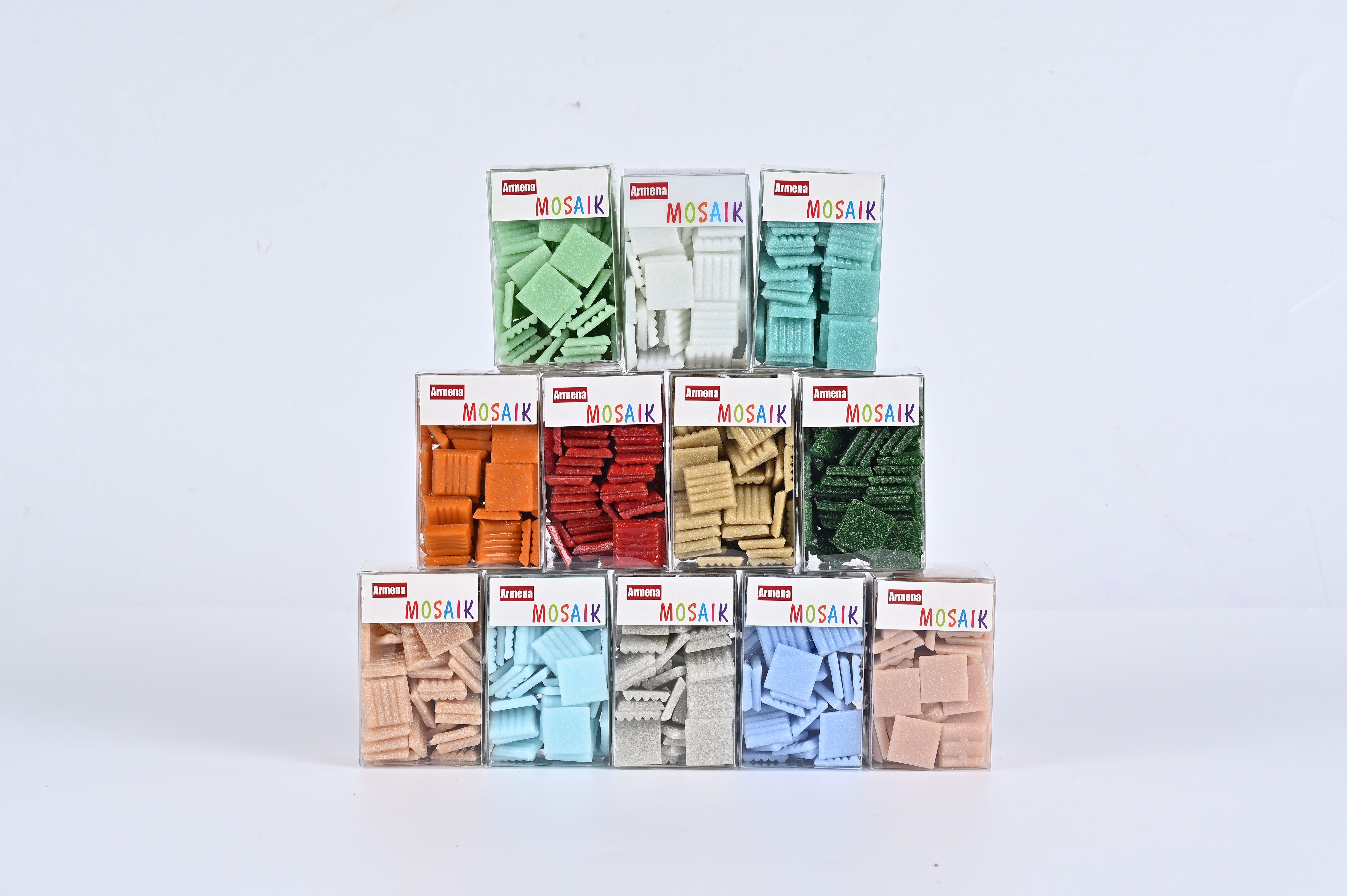 Armena Mosaikfliesen Mosaikfliesen Glasmosaik Bastelmaterial Mosaik DIY Wandfliesen 260g, hell-Set