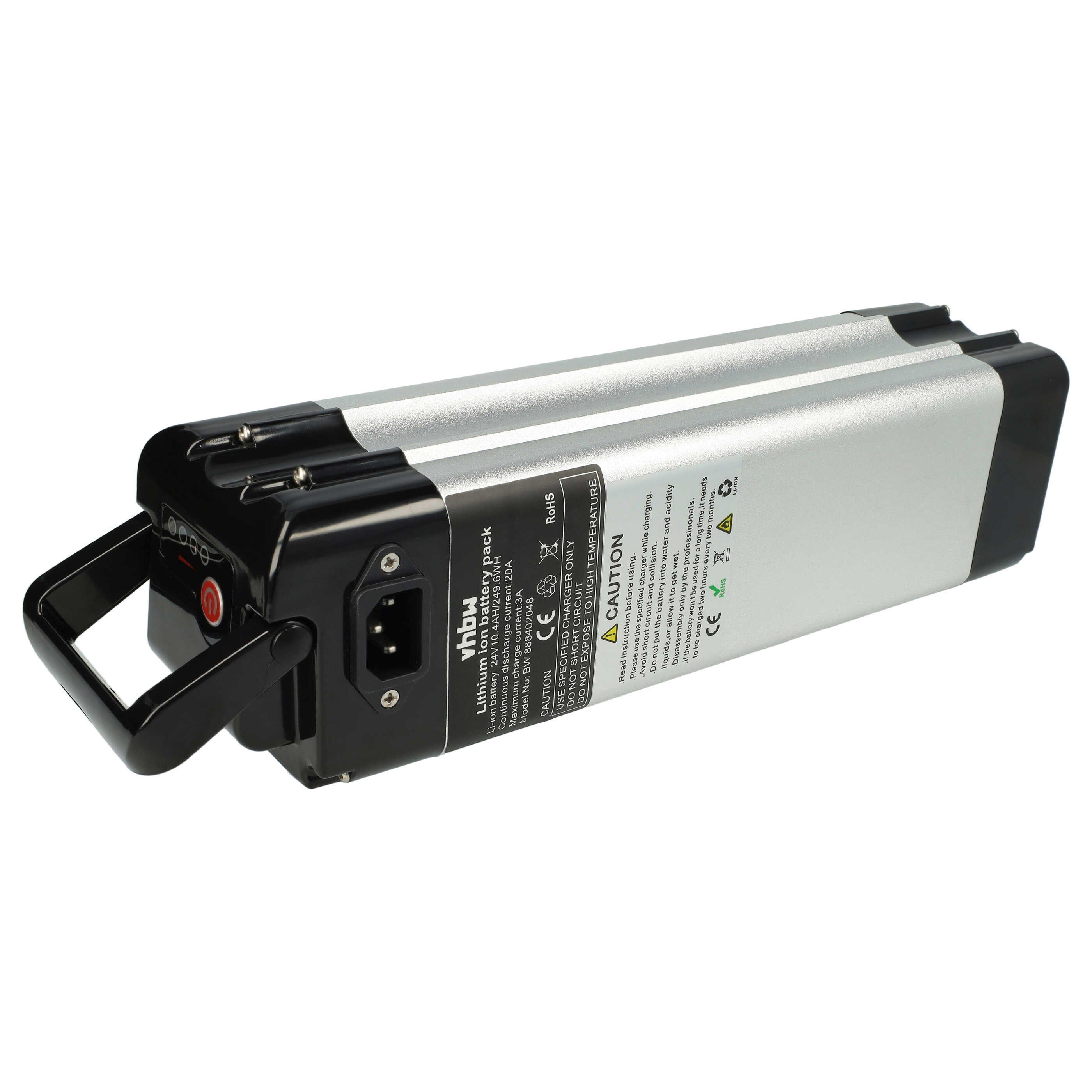 vhbw Akku passend für ZhenLong ZL0710 Fahrrad / E-Bike (10,4 Ah, 24 V, E-Bike Akku Akku Li-Ion 10400 mAh (24 V, 1 St), Leistungsfähiger Sattelrohr-Akku für Pedelec, Elektrofahrrad, E-Bike