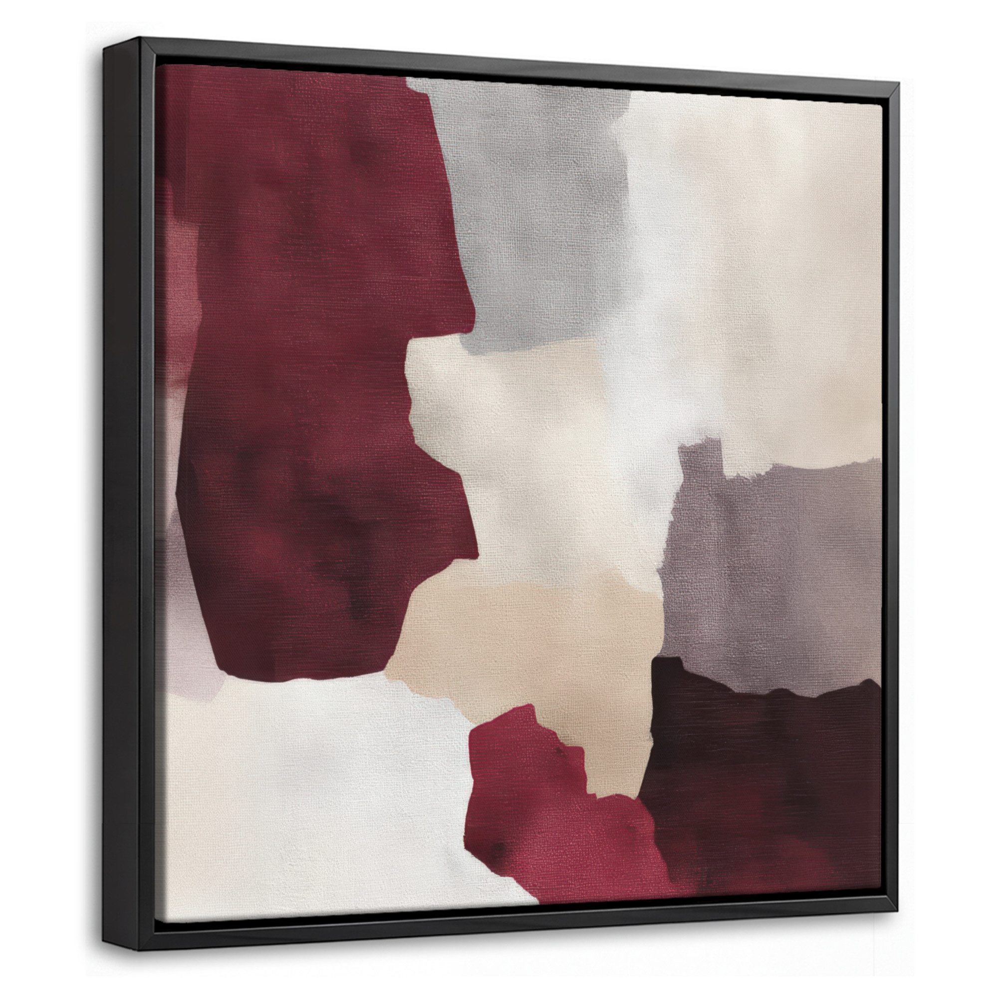 OneMillionCanvasses® Leinwandbild mit Rahmen - Abstrakt - Farbkästen - Rot, Fotodruck (1 St), Leinwand Bilder Klein, Wand Dekoration Aesthetic 20x20cm