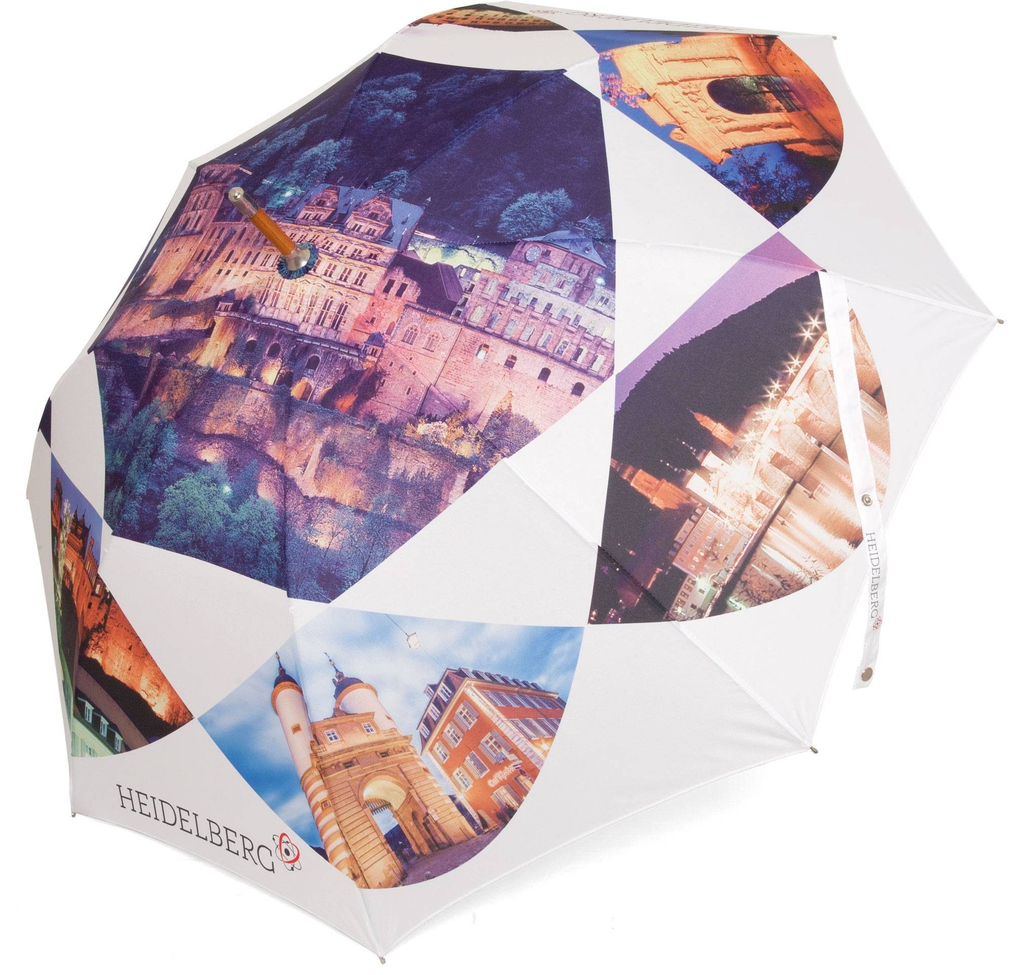 ROSEMARIE SCHULZ Heidelberg Stockregenschirm Regenschirm Stockschirm mit Motiv Heidelberg, Solider Regenschirm | Stockschirme