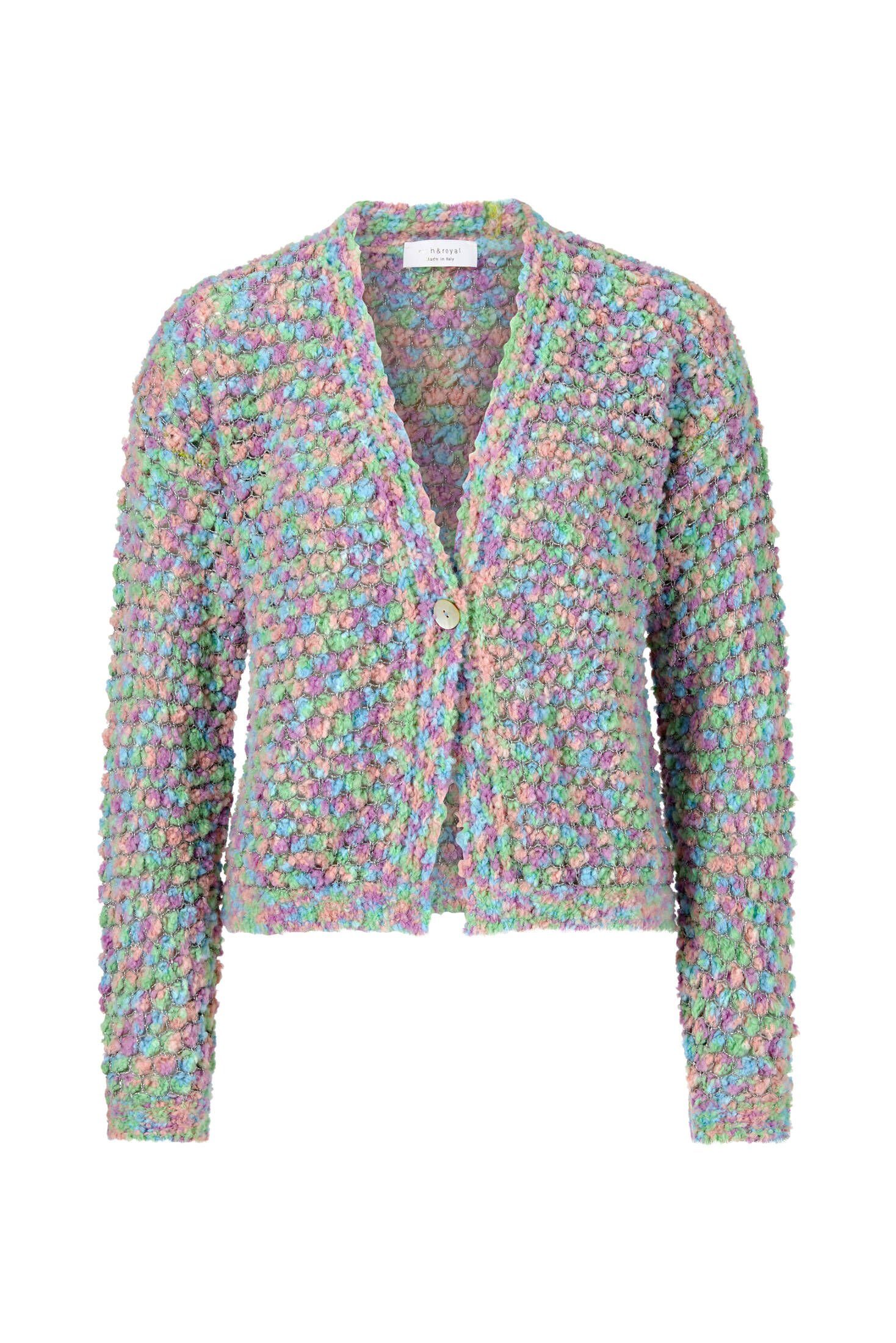 Rich & Royal Cardigan Damen Strickjacke BUBBLKE KNIT CARDIGAN (1-tlg)