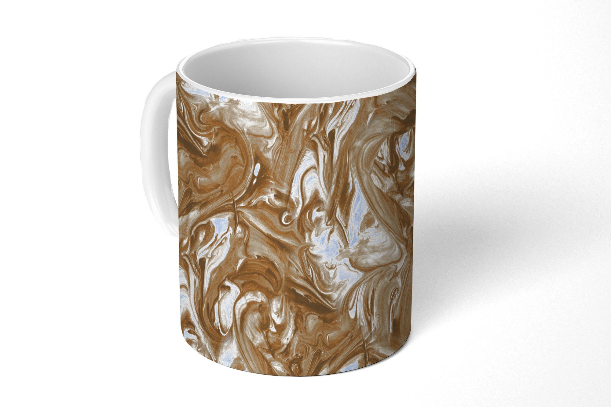 MuchoWow Tasse Braun - Marmor - Farbe - Muster, Keramik, Kaffeetassen, Teetasse, Becher, Teetasse, Geschenk | Tassen