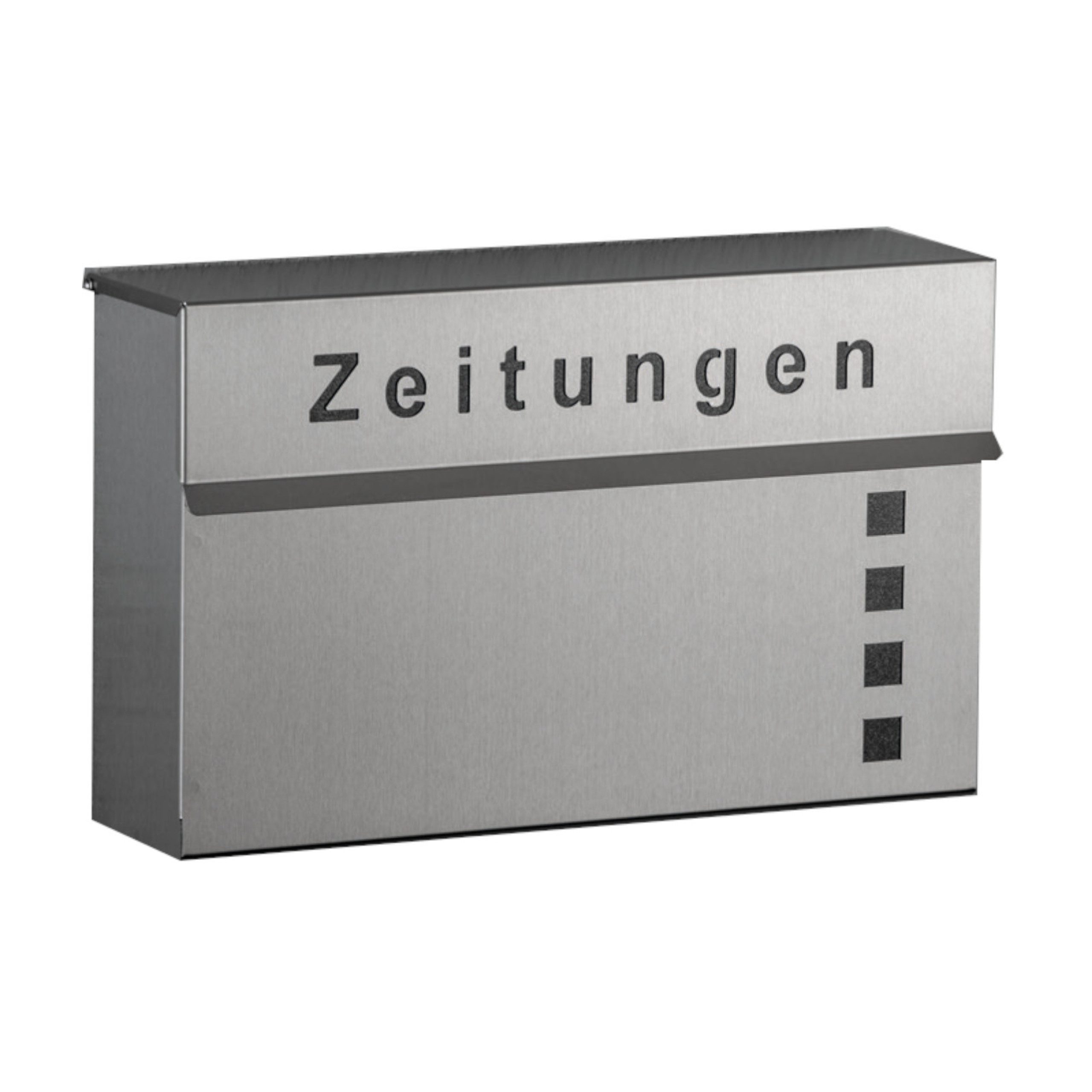 Heibi Metall Briefkasten Heibi Zeitungskasten Edelstahl geschliffen 41x11,4x25 cm