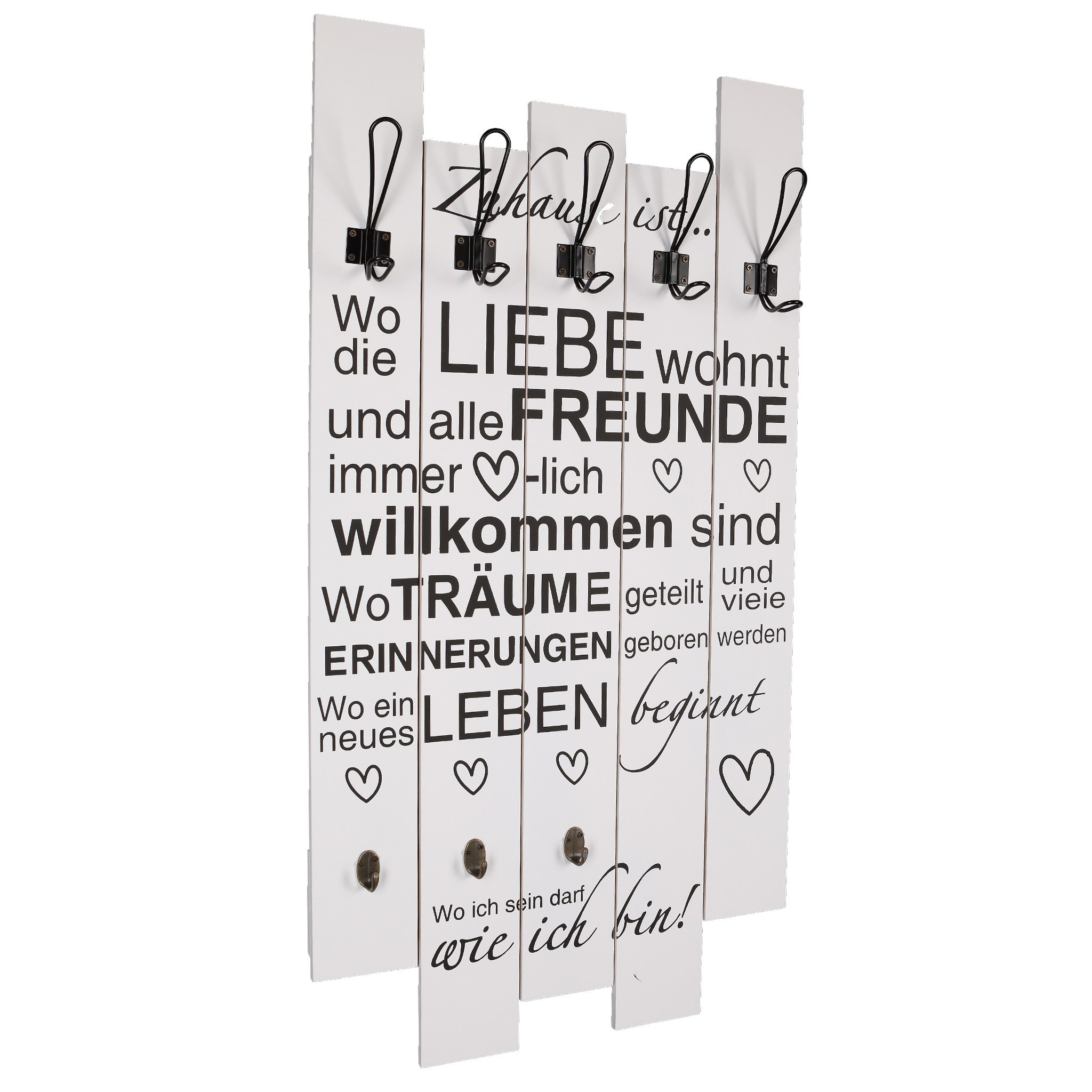 Home4Living Wandgarderobe Garderobe Flurgarderobe Kleiderhaken modern weiß günstig online kaufen