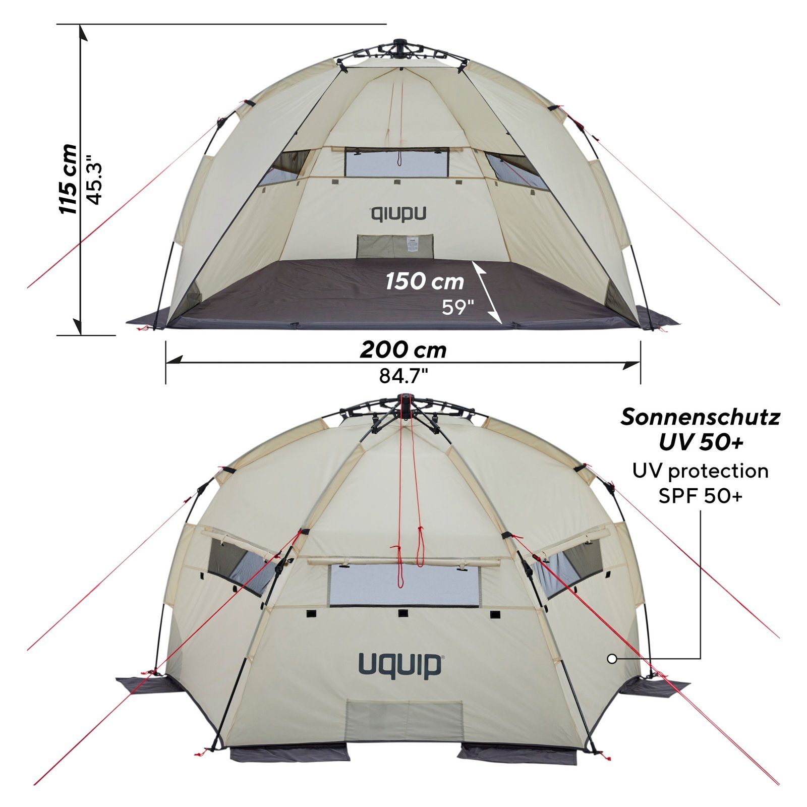 UQUIP Strandmuschel Automatik Strandmuschel Speedy Strandzelt, Reise Wind S günstig online kaufen