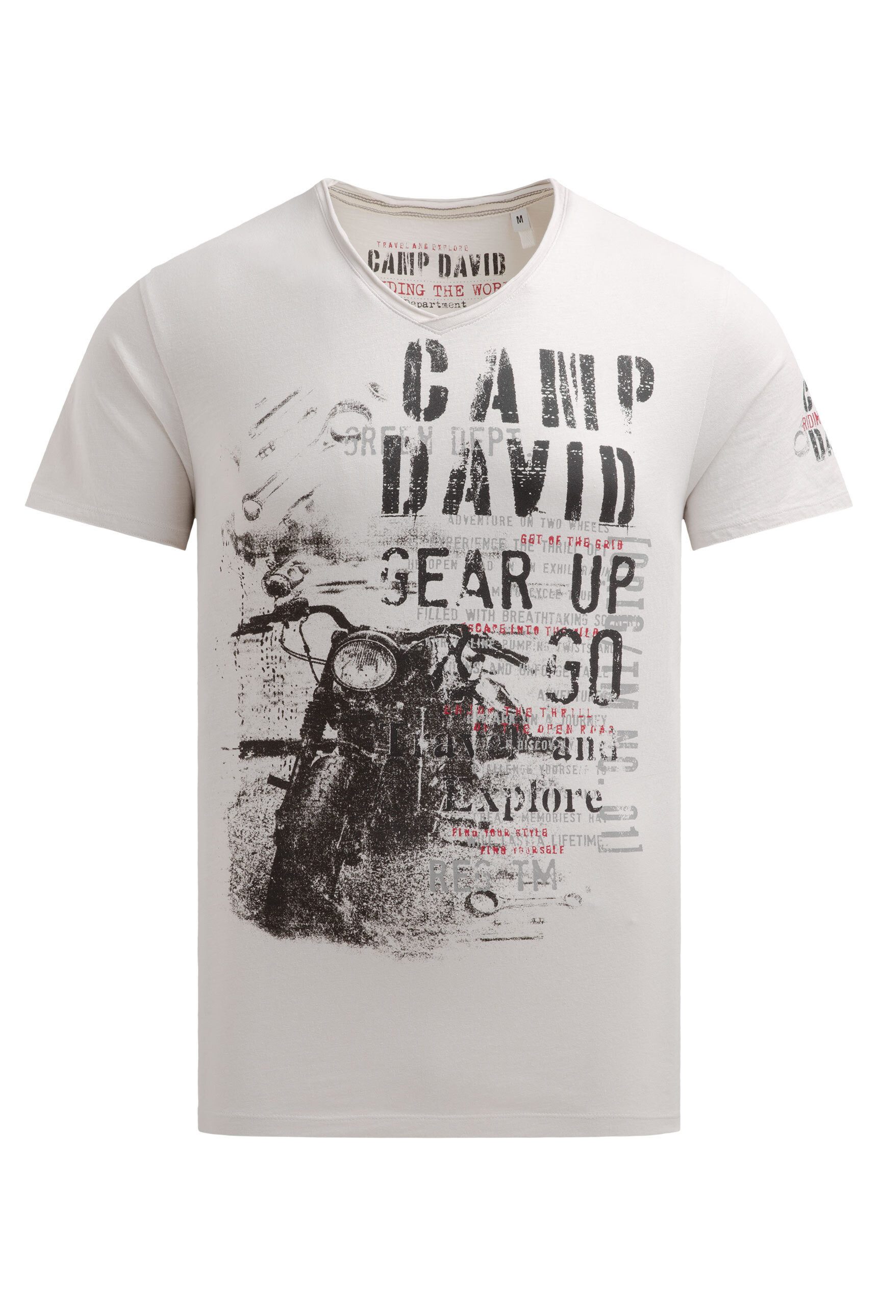CAMP DAVID V-Shirt mit offenen Kanten günstig online kaufen