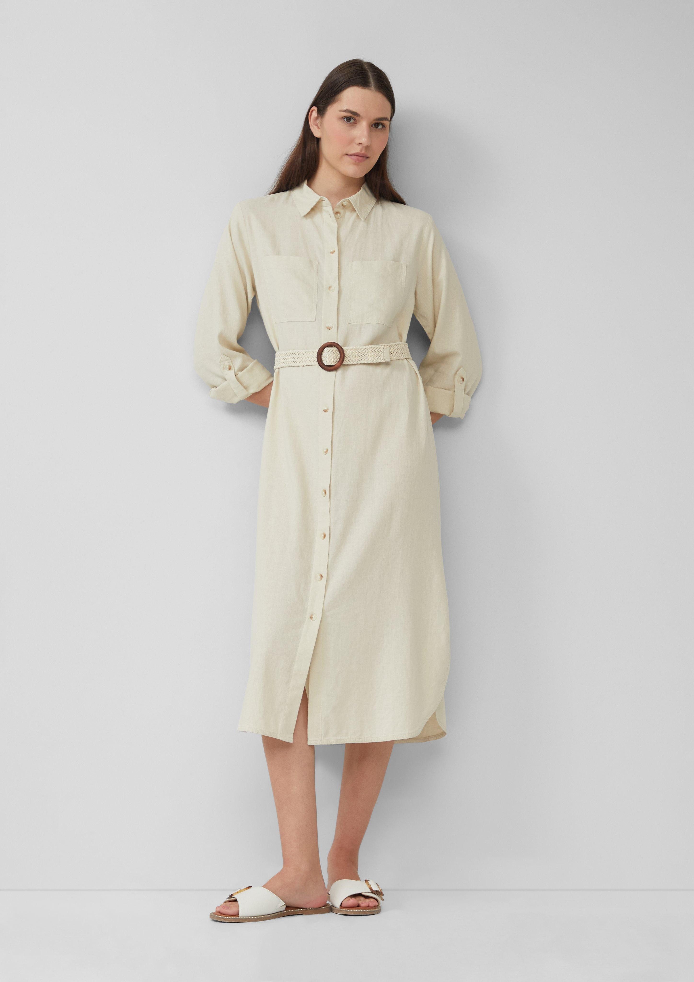 s.Oliver Maxikleid Hemdblusenkleid im Relaxed Fit günstig online kaufen