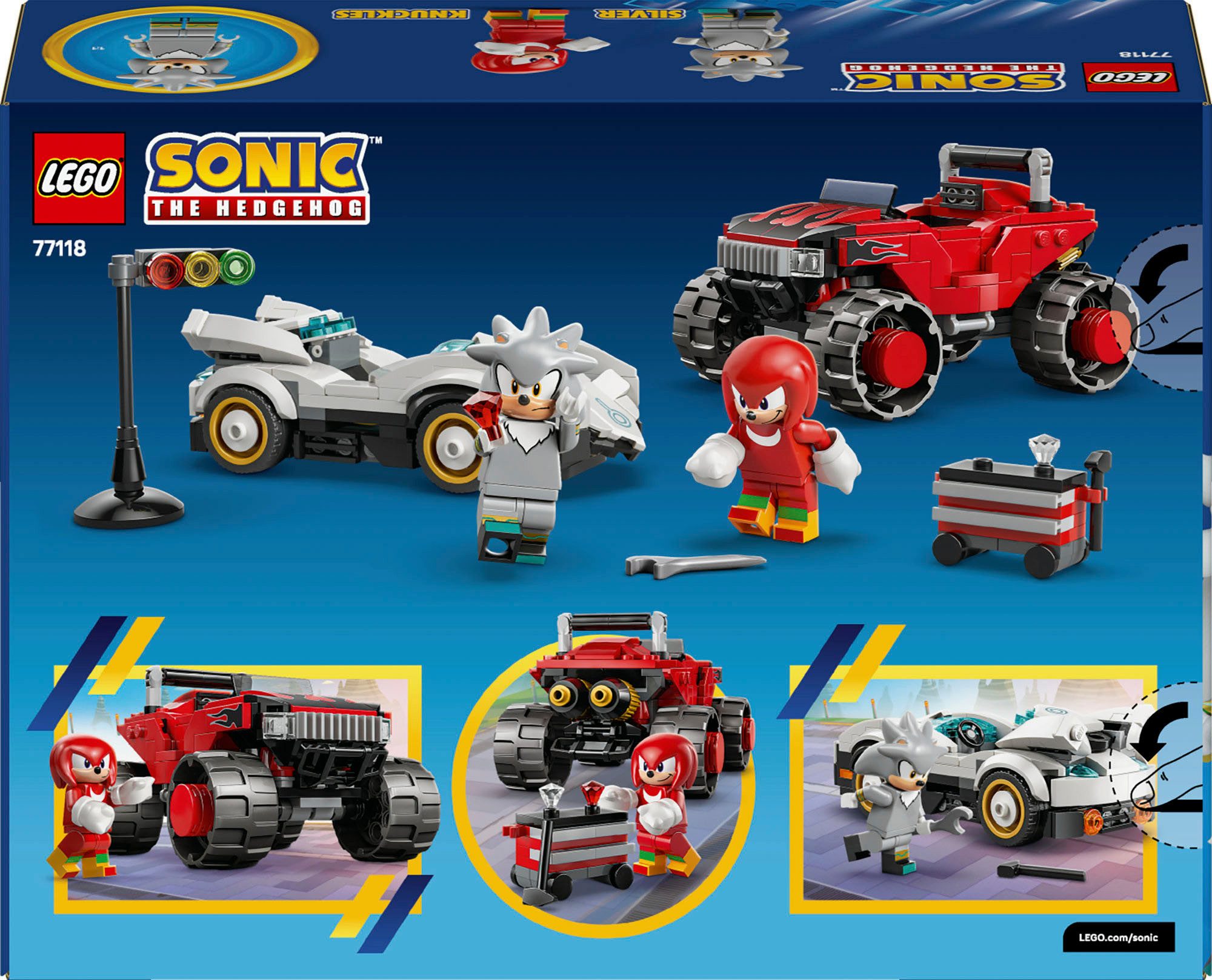 LEGO® Silvers Auto vs. Knuckles' Monstertruck (77118), LEGO Sonic Konstrukt günstig online kaufen