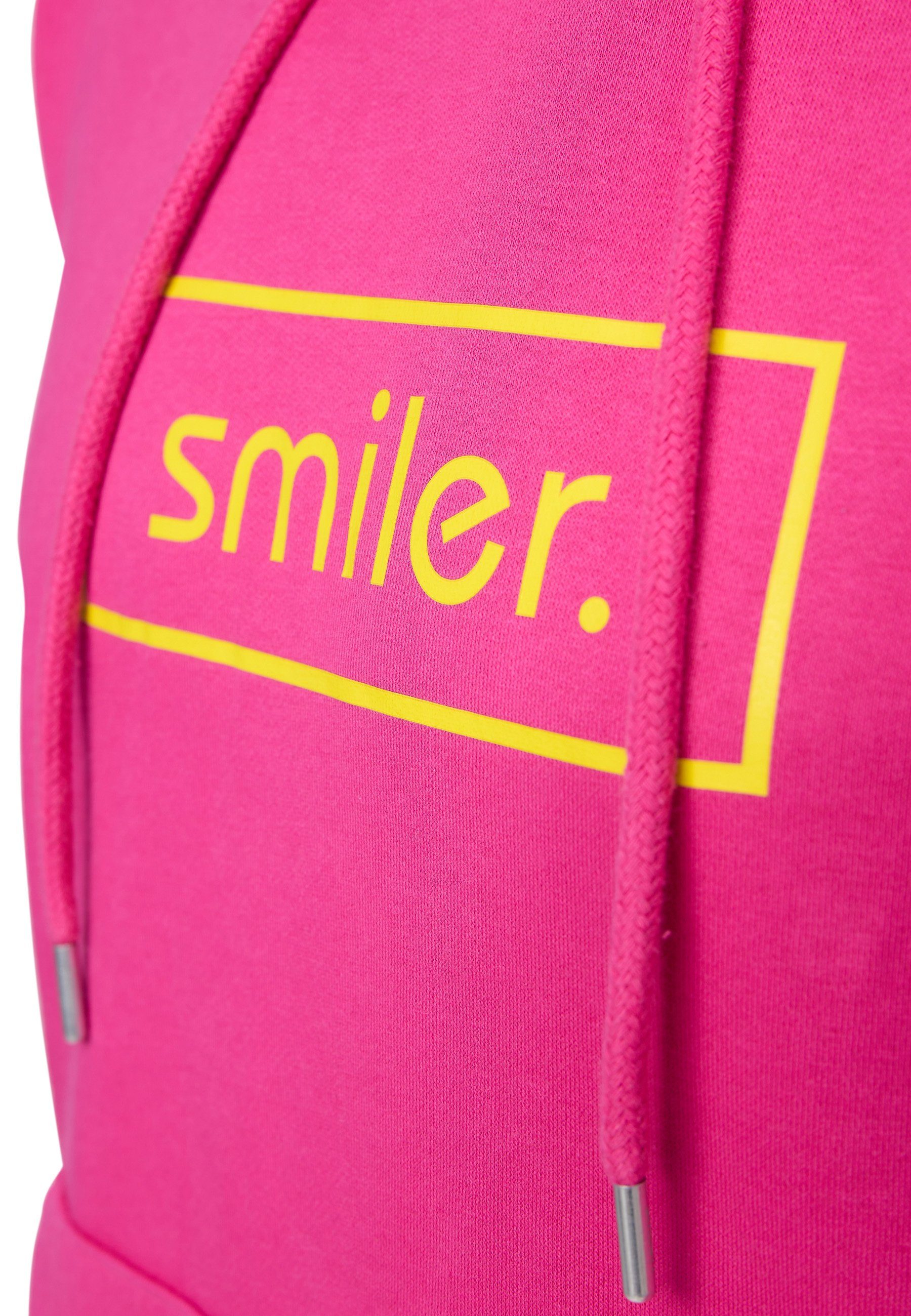 Kapuze pink mit smiler. Kapuzensweatshirt Happy.