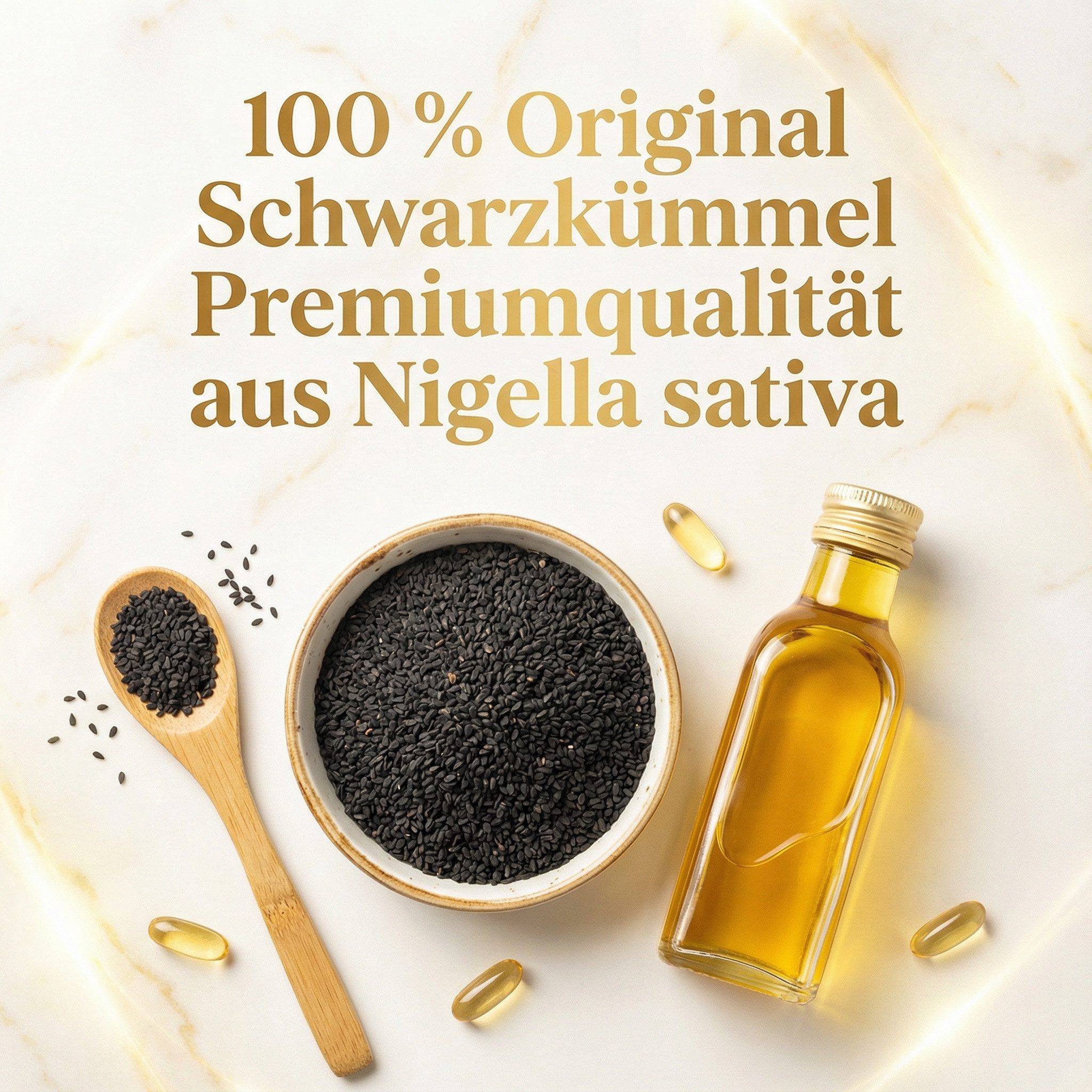 NEOLYMP Schwarzkümmelöl Kapseln - 1000mg vegan kaltgepresst aus Nigella sativa Kapseln, 4-Monats-Vorrat, 240 Softgels kaltgepresst mit pflanzlichem Vitamin E
